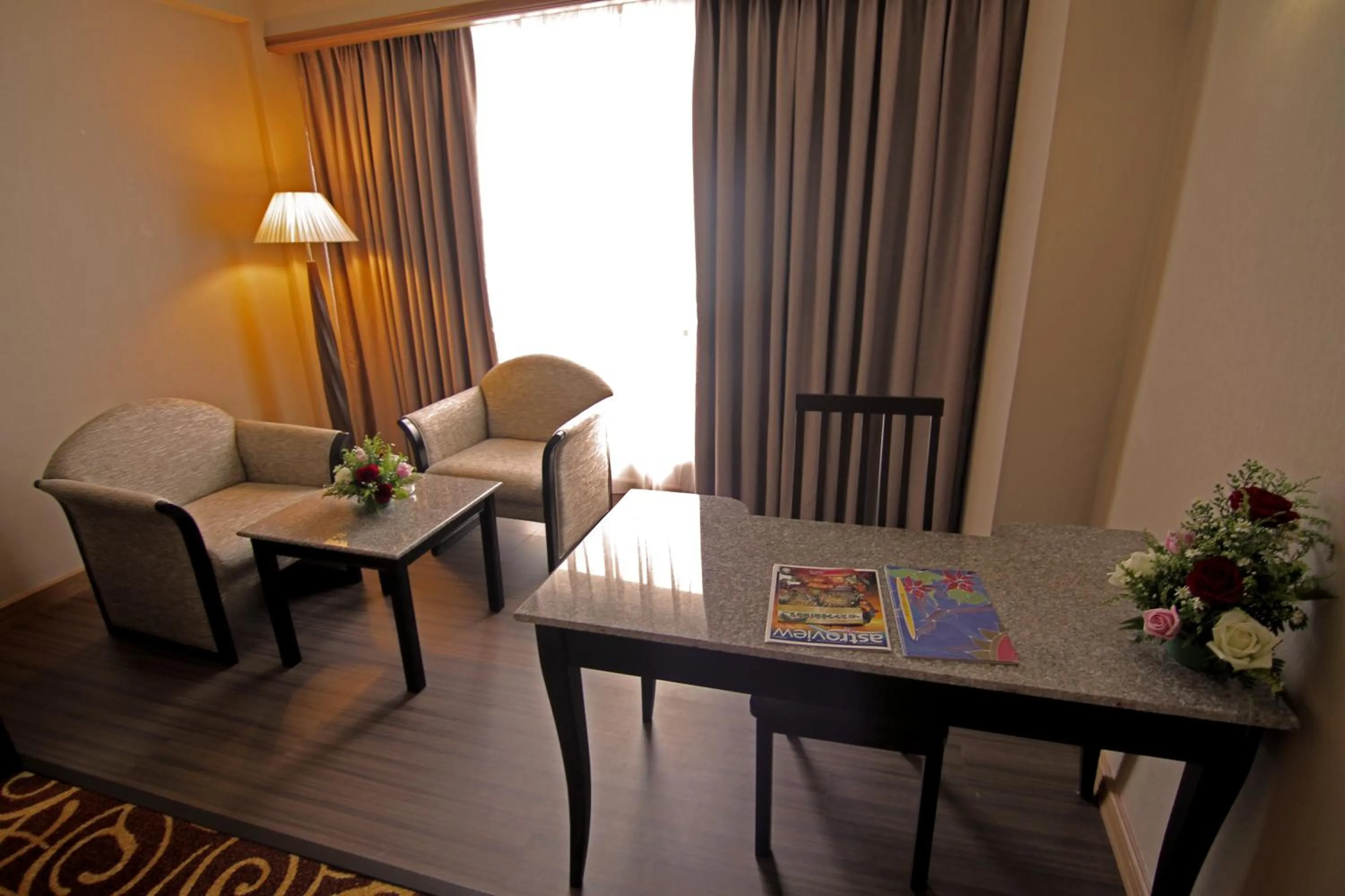 Seating area in Mega Hotel Sdn Bhd