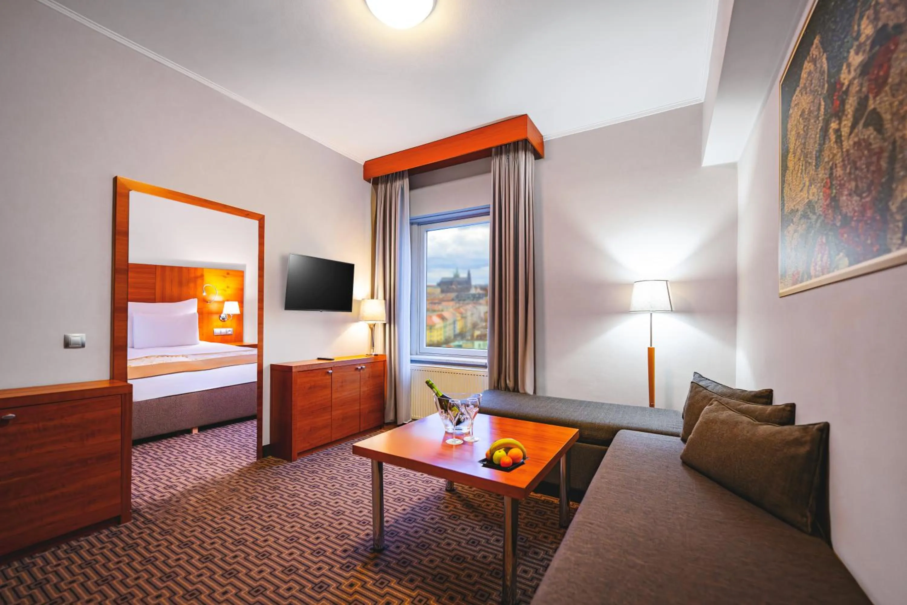 Living room, Bed in Grand Hotel International - Czech Leading Hotels