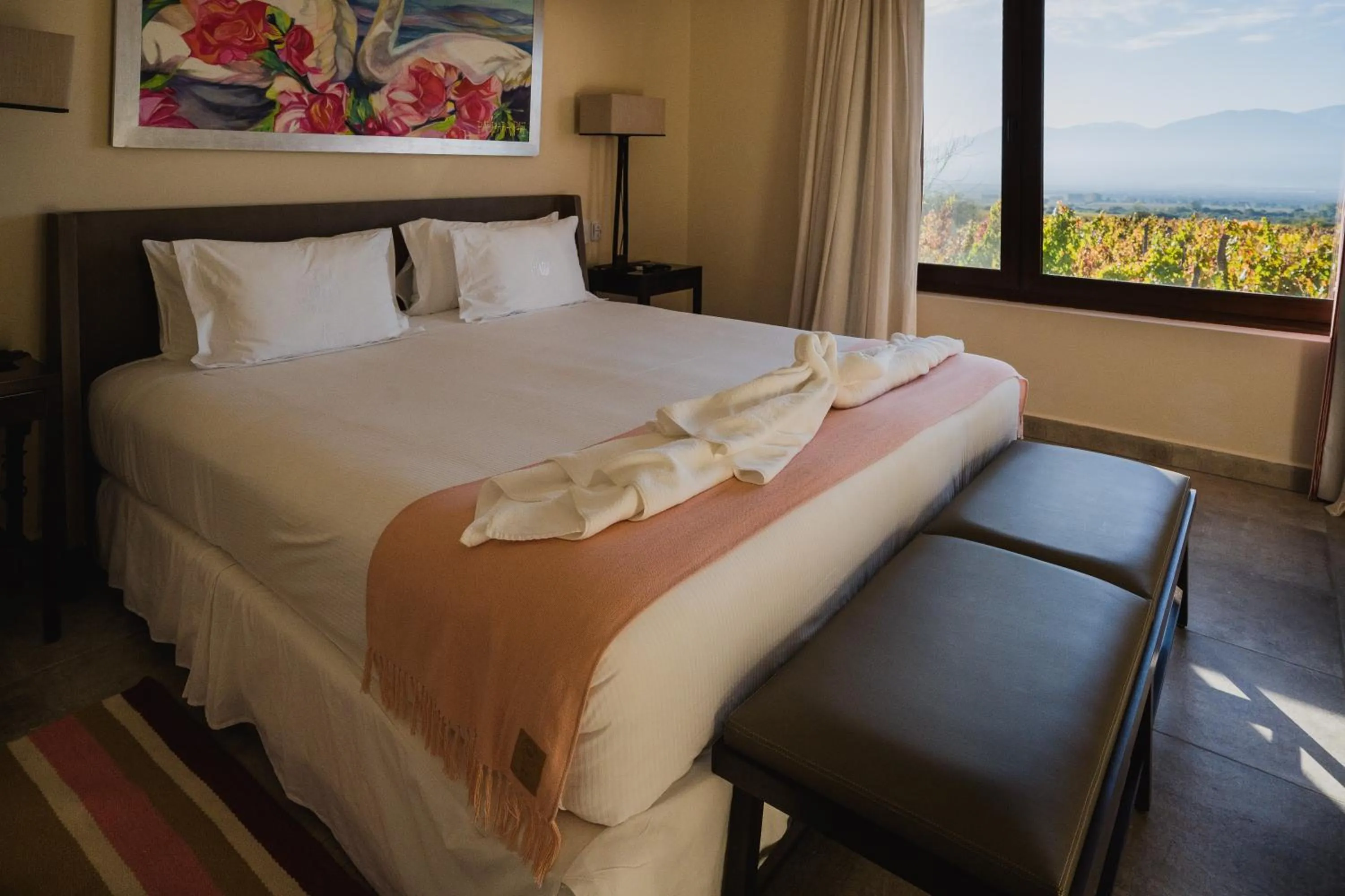 Bed in Piattelli Wine Resort Hotel Cafayate