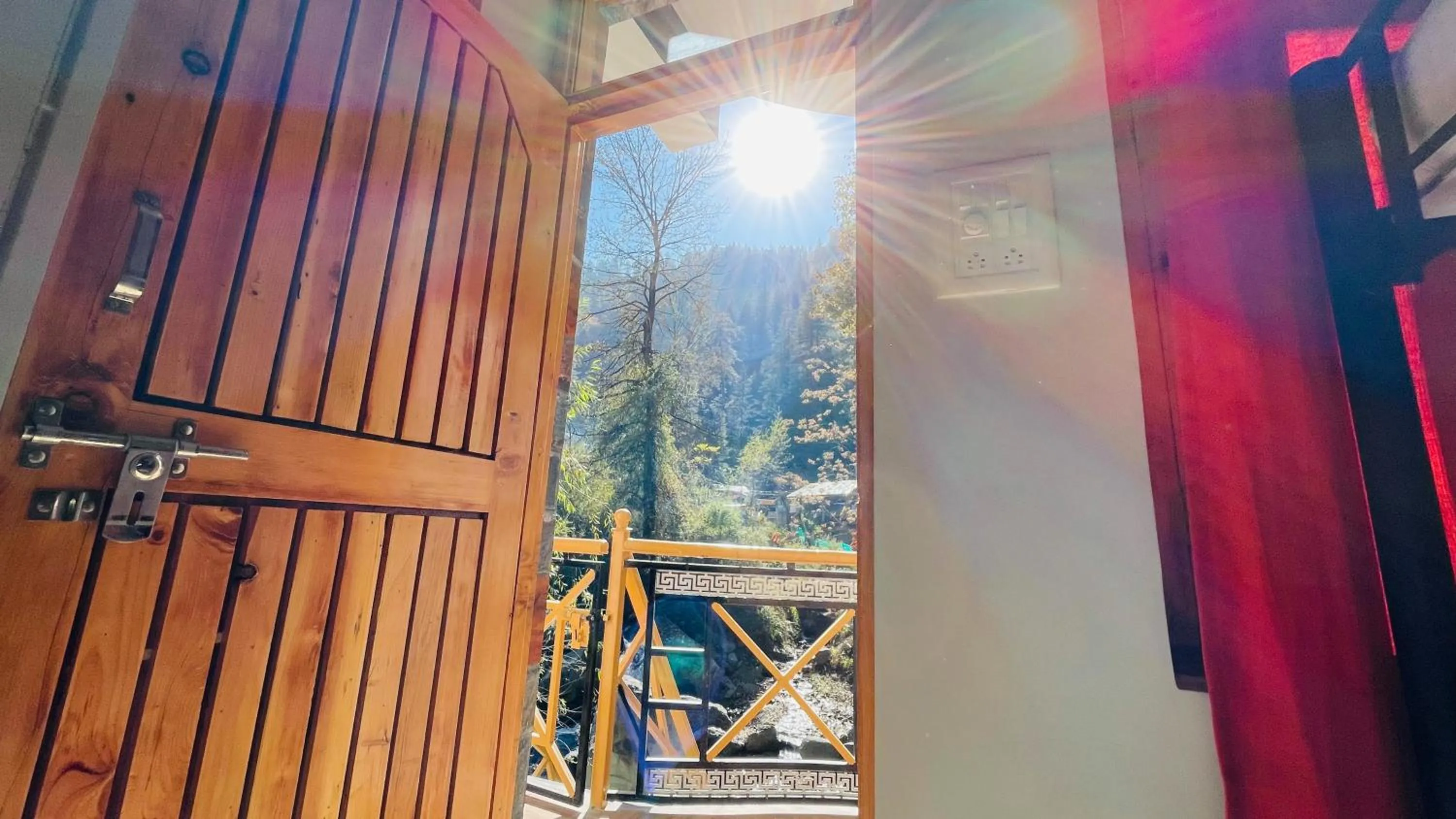 View (from property/room) in Madpackers Jibhi - Of Streamsides & Waterfalls