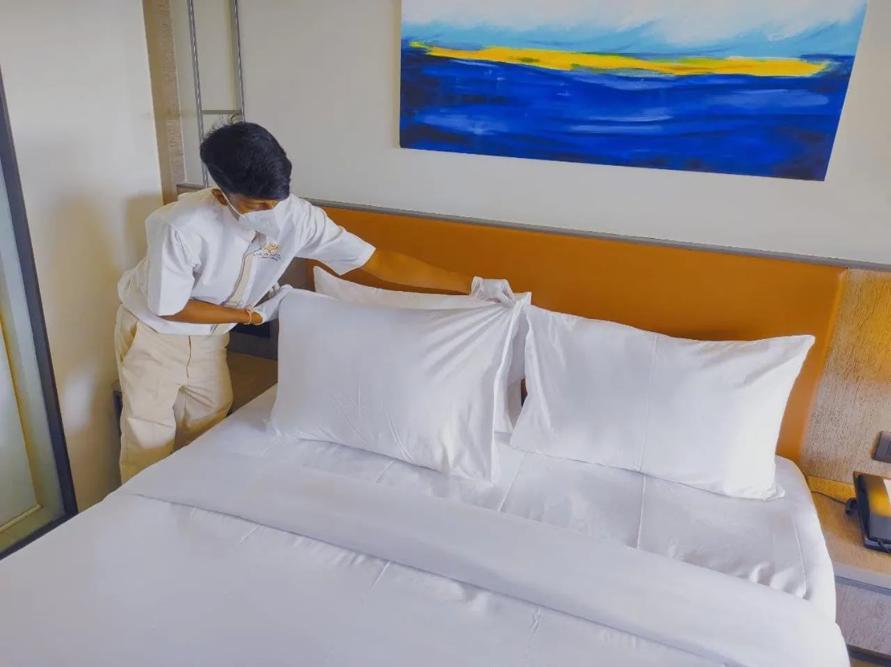 Bed in Amoravida By 7 Apple Resorts, Goa