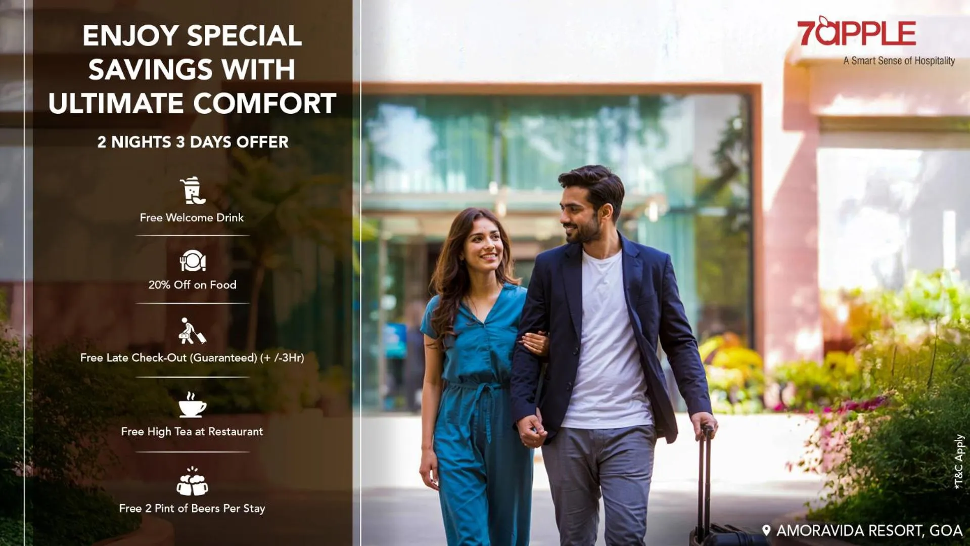 Area and facilities in Amoravida By 7 Apple Resorts, Goa