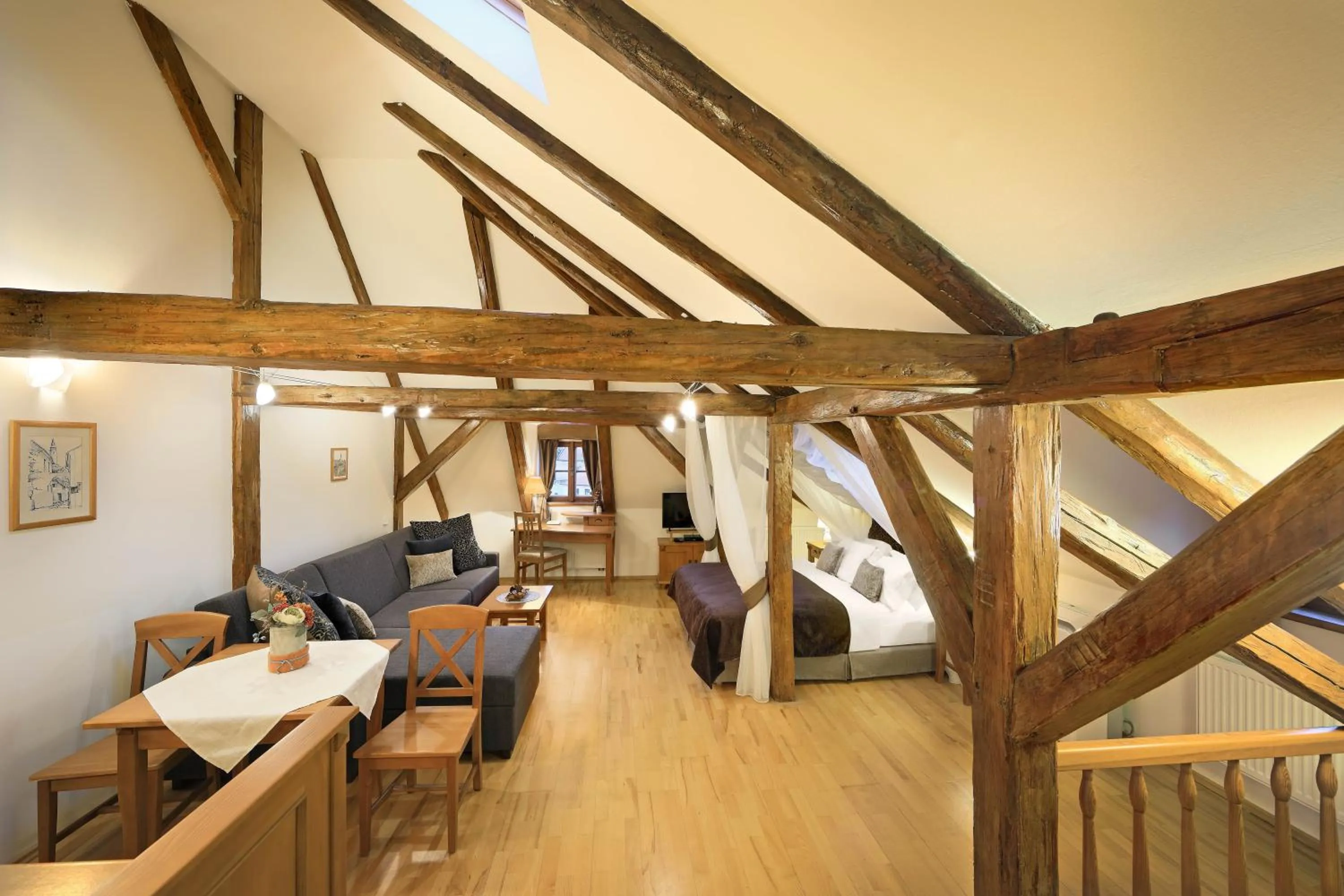 Bedroom, Bed in Castle View Apartments