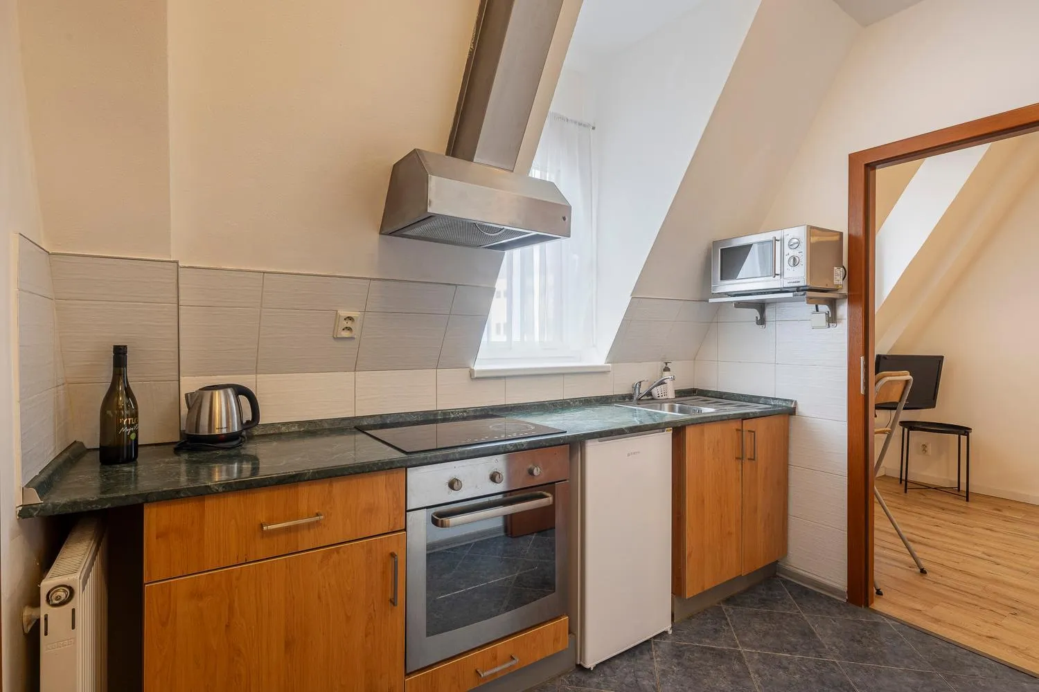 Kitchen or kitchenette in Pytloun Self Check-in Hotel Liberec