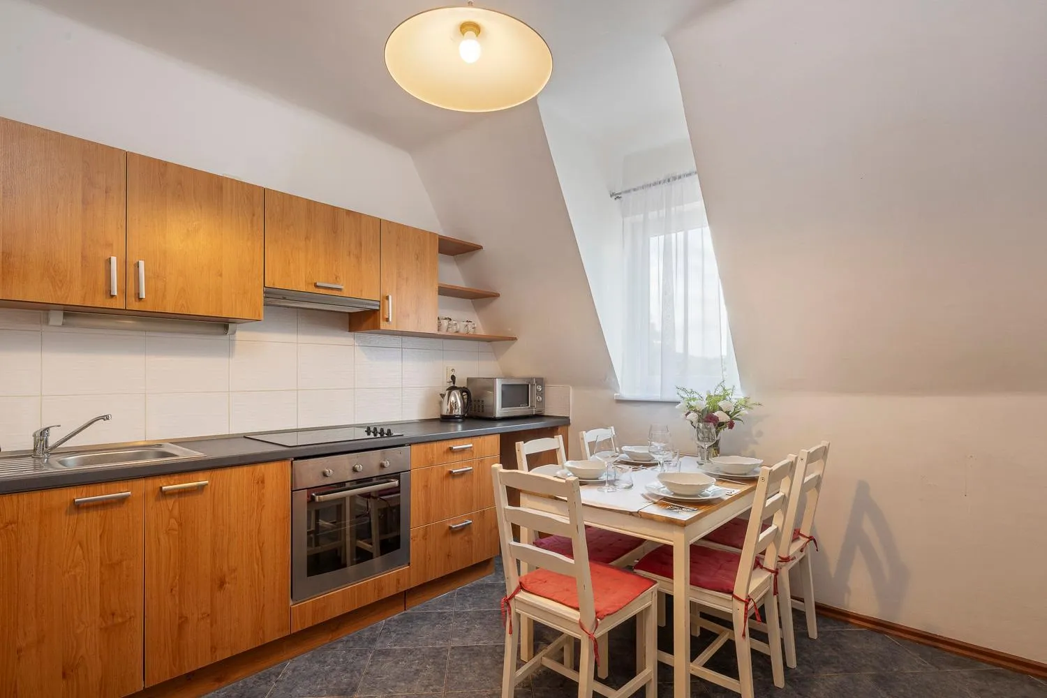 Kitchen or kitchenette in Pytloun Self Check-in Hotel Liberec