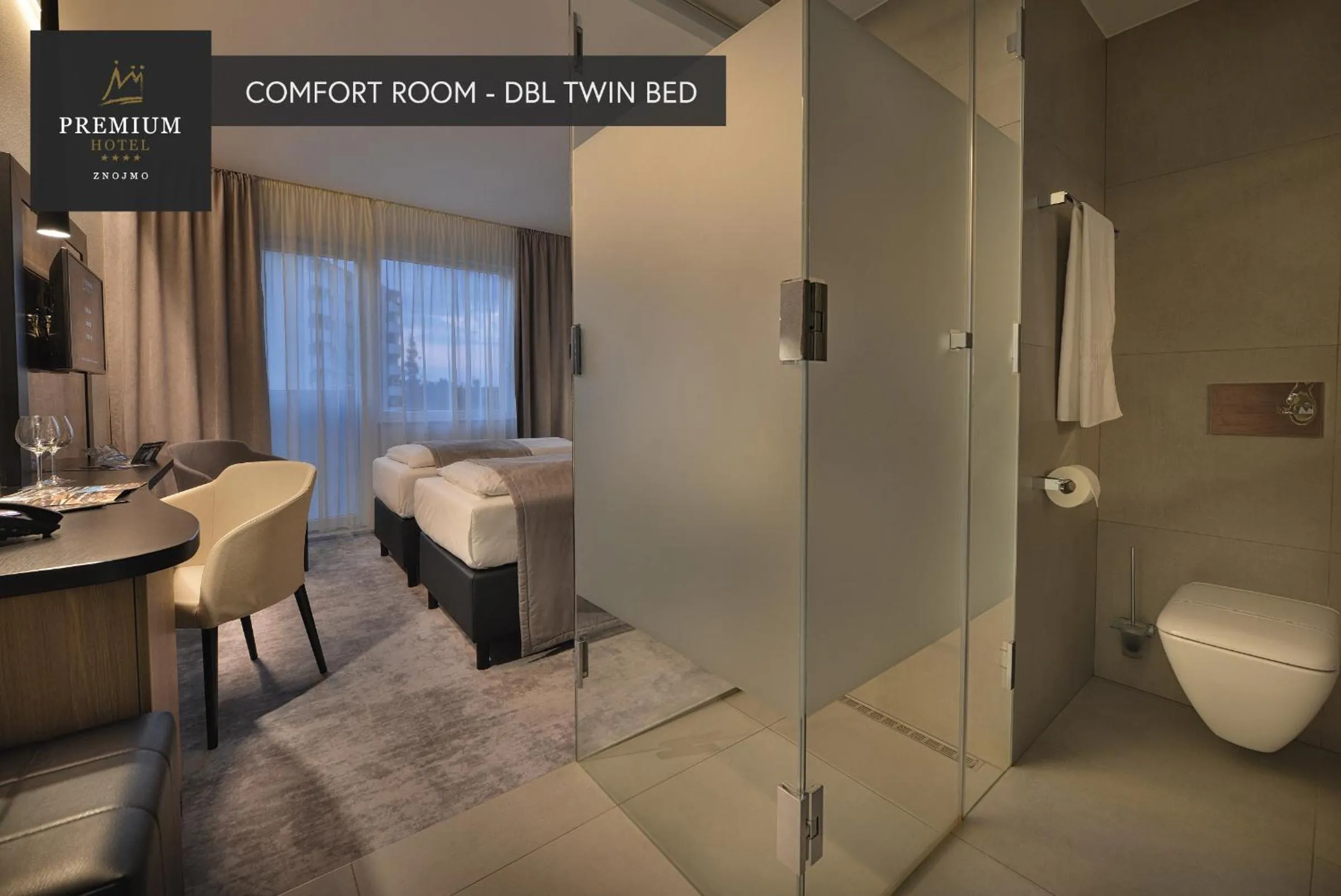 Shower, Bed in PREMIUM Wellness & Wine Hotel Znojmo