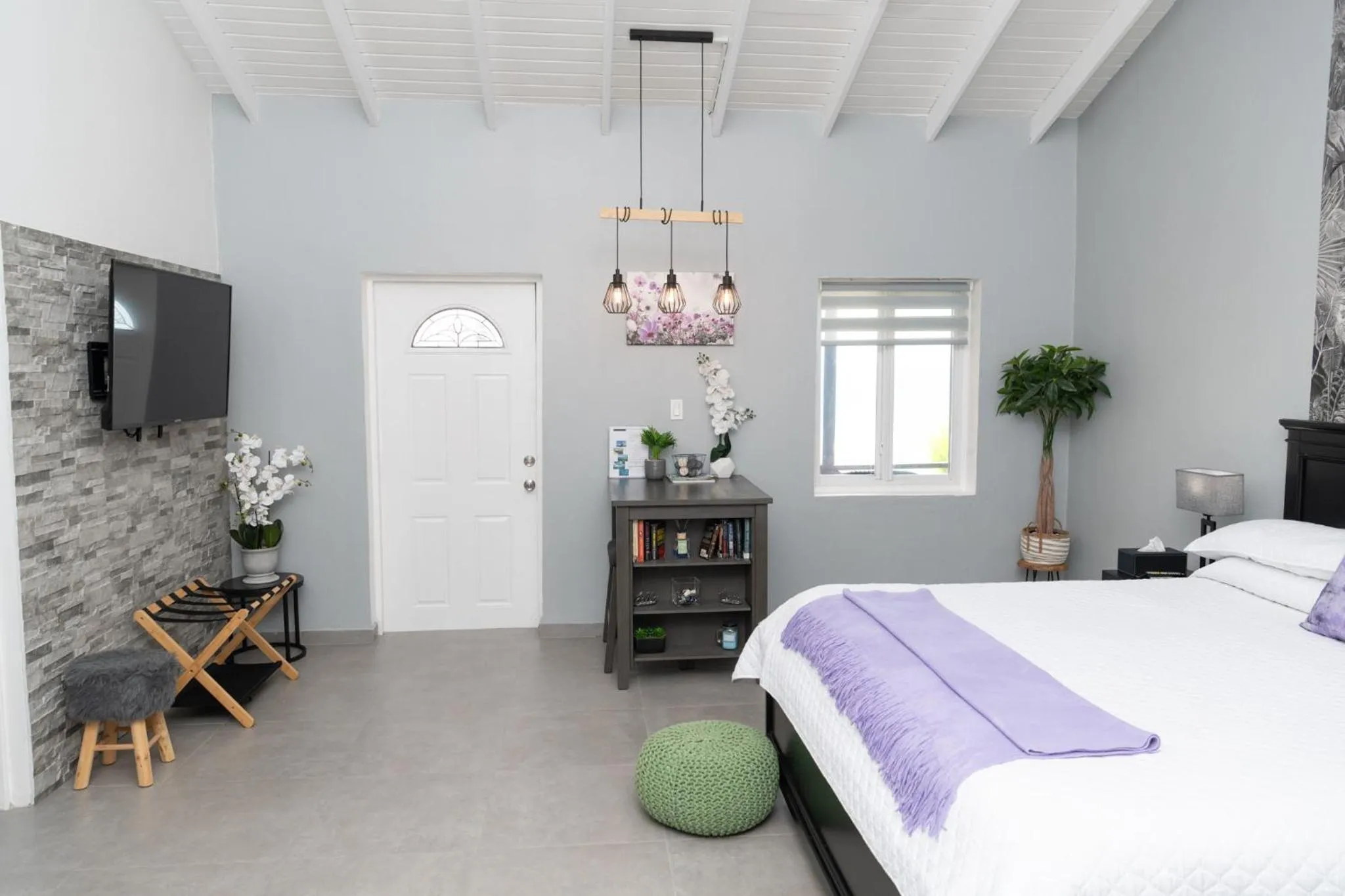 Bed in Mary's Boon Beach Resort & Spa