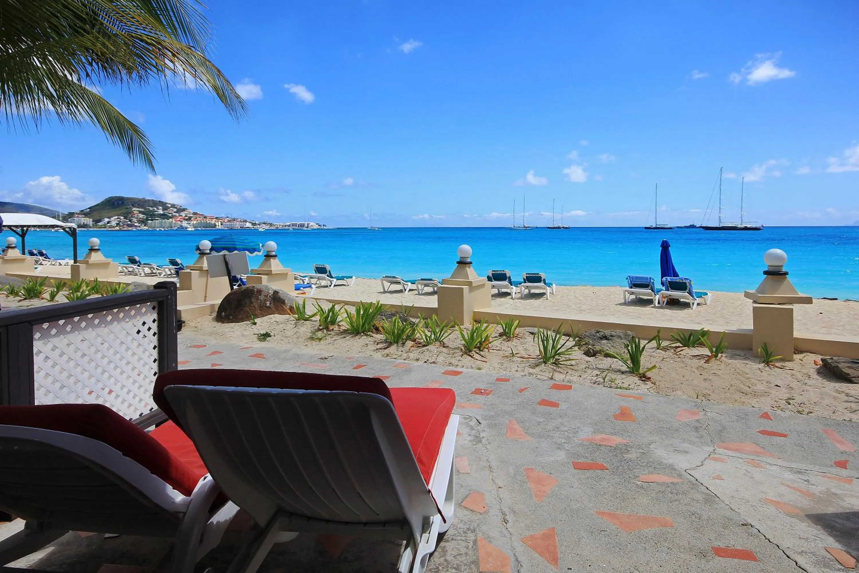 Patio in Mary's Boon Beach Resort & Spa