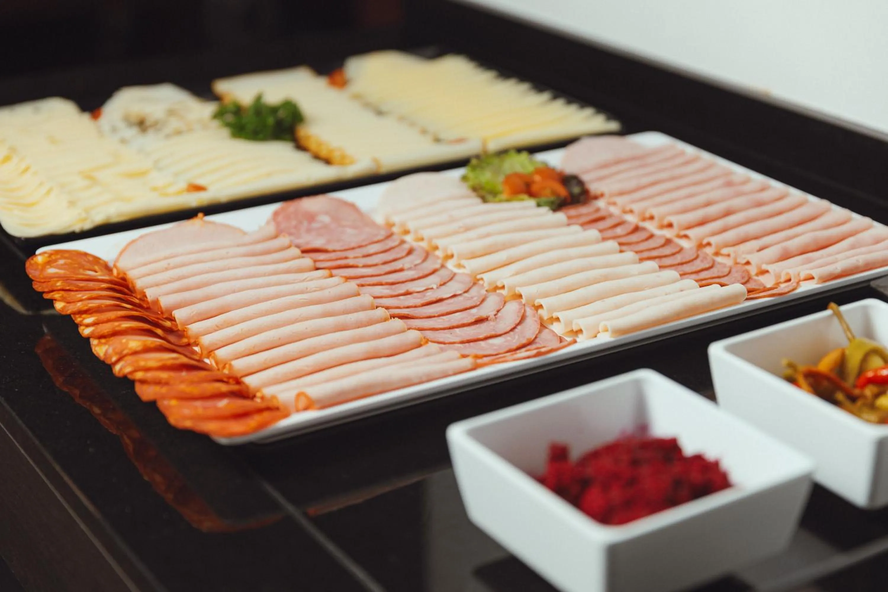 Buffet breakfast in EA Embassy Prague Hotel