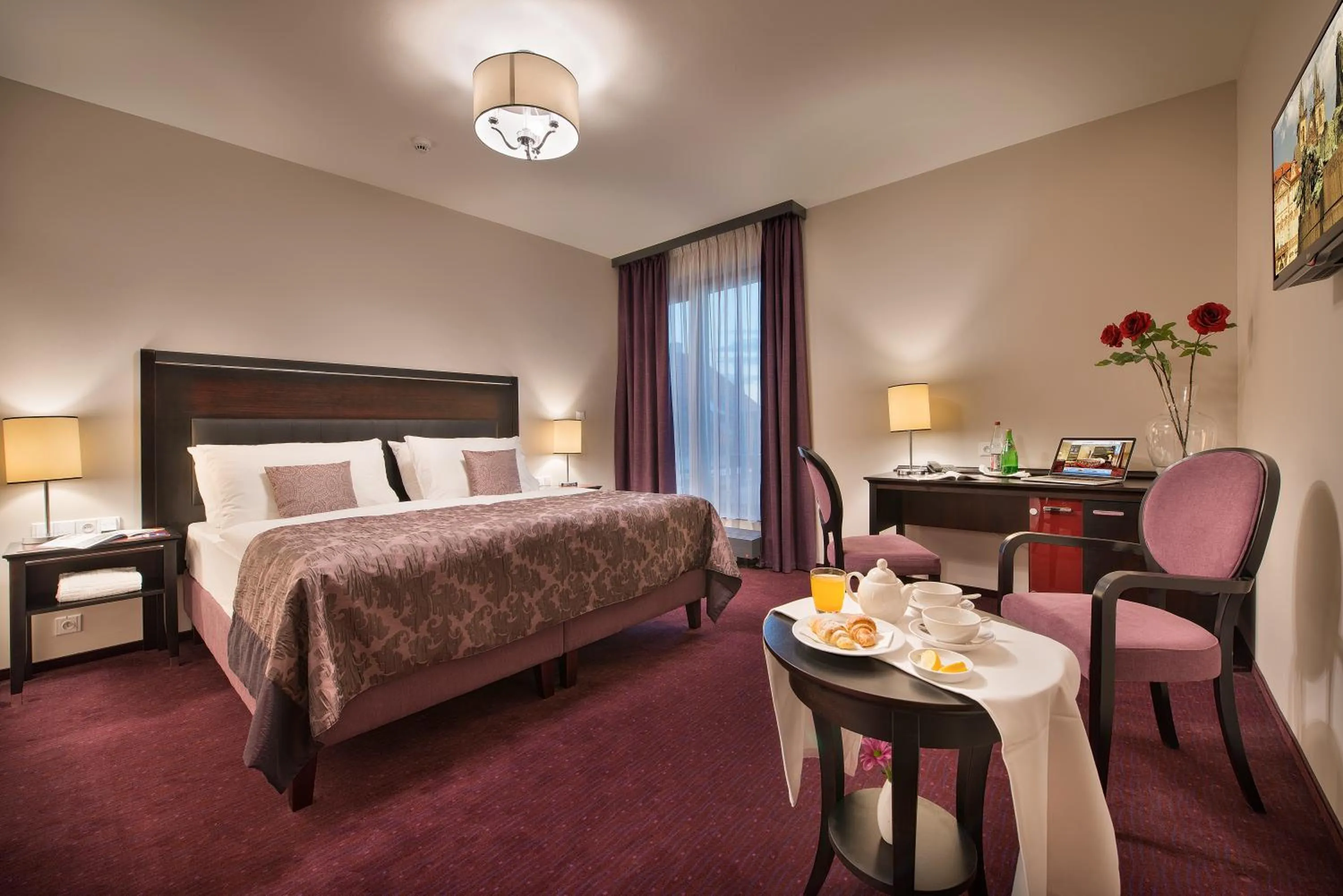 Bed in EA Embassy Prague Hotel