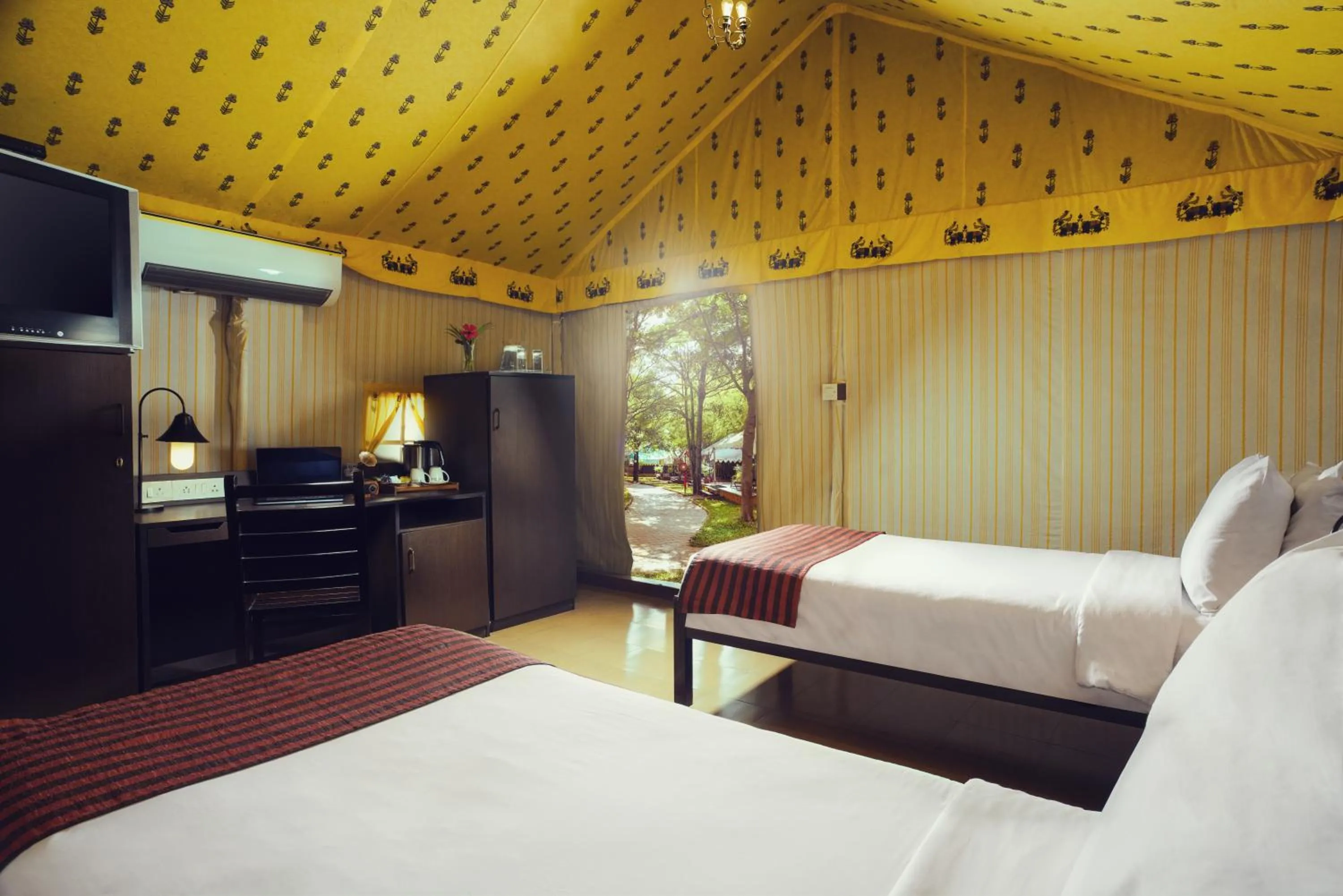 Bed in Olde Bangalore Resort and Wellness Center