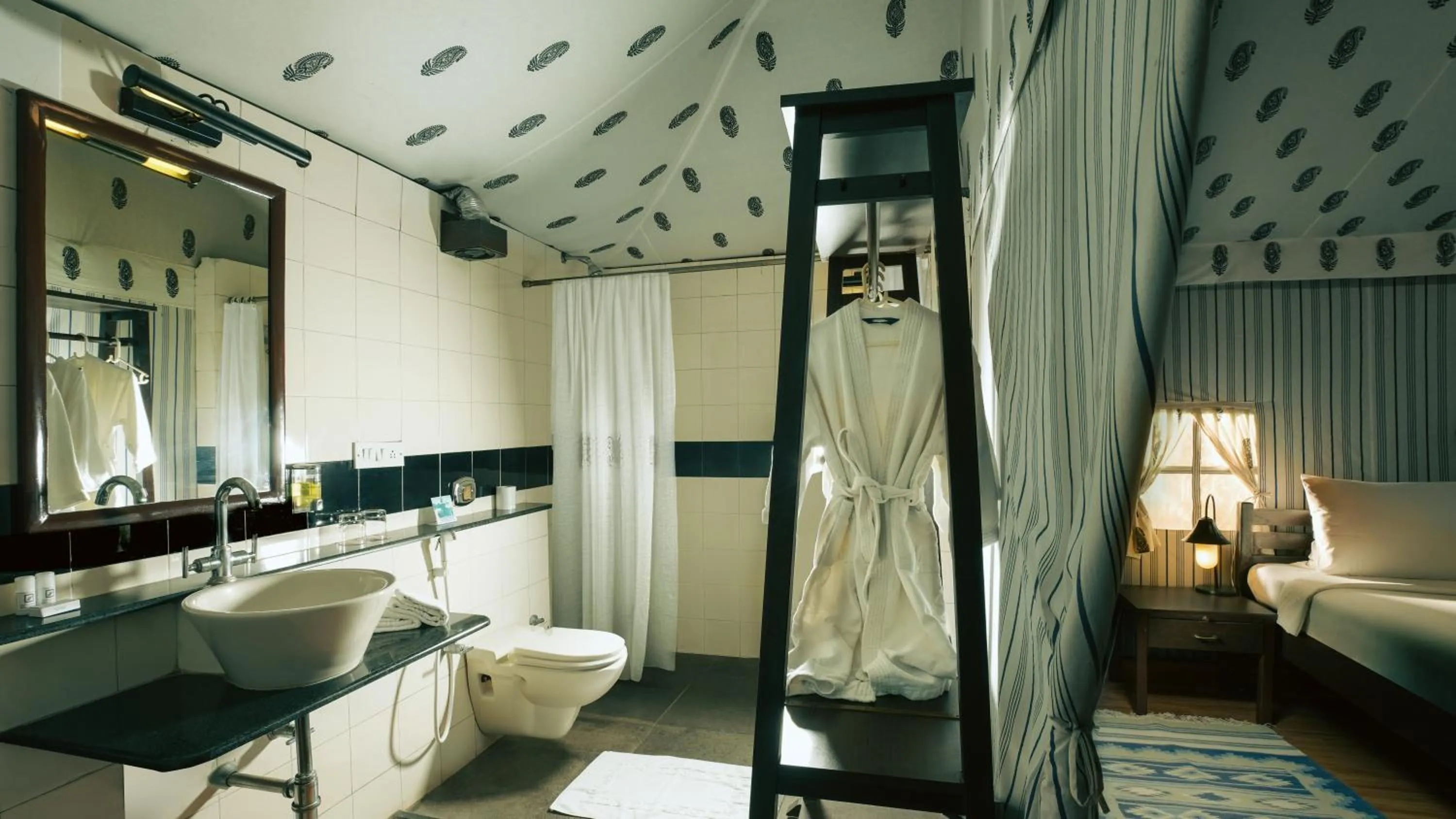 Bathroom, Bed in Olde Bangalore Resort and Wellness Center