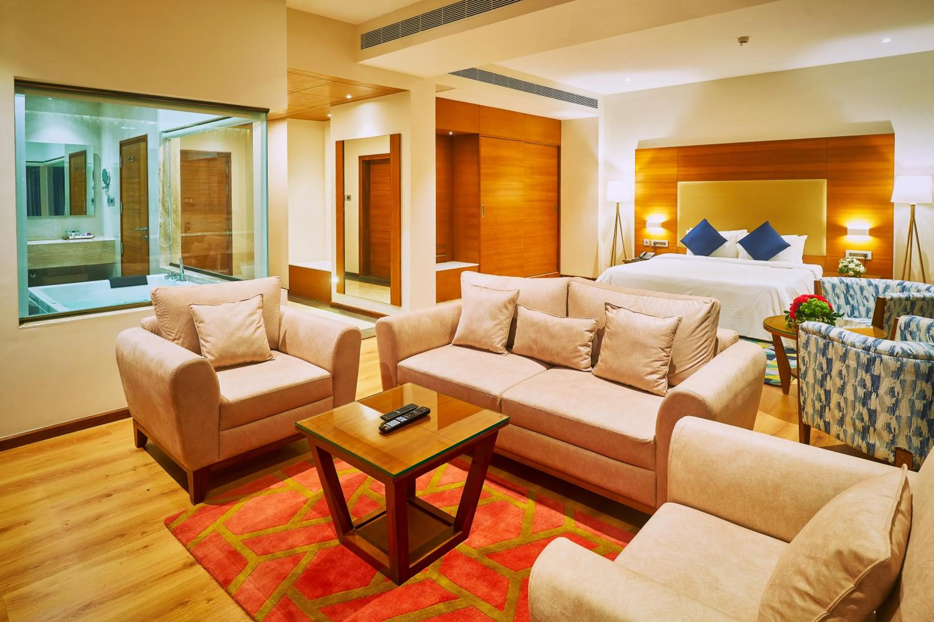 Living room, Bed in Vibe Munnar Resort & Spa