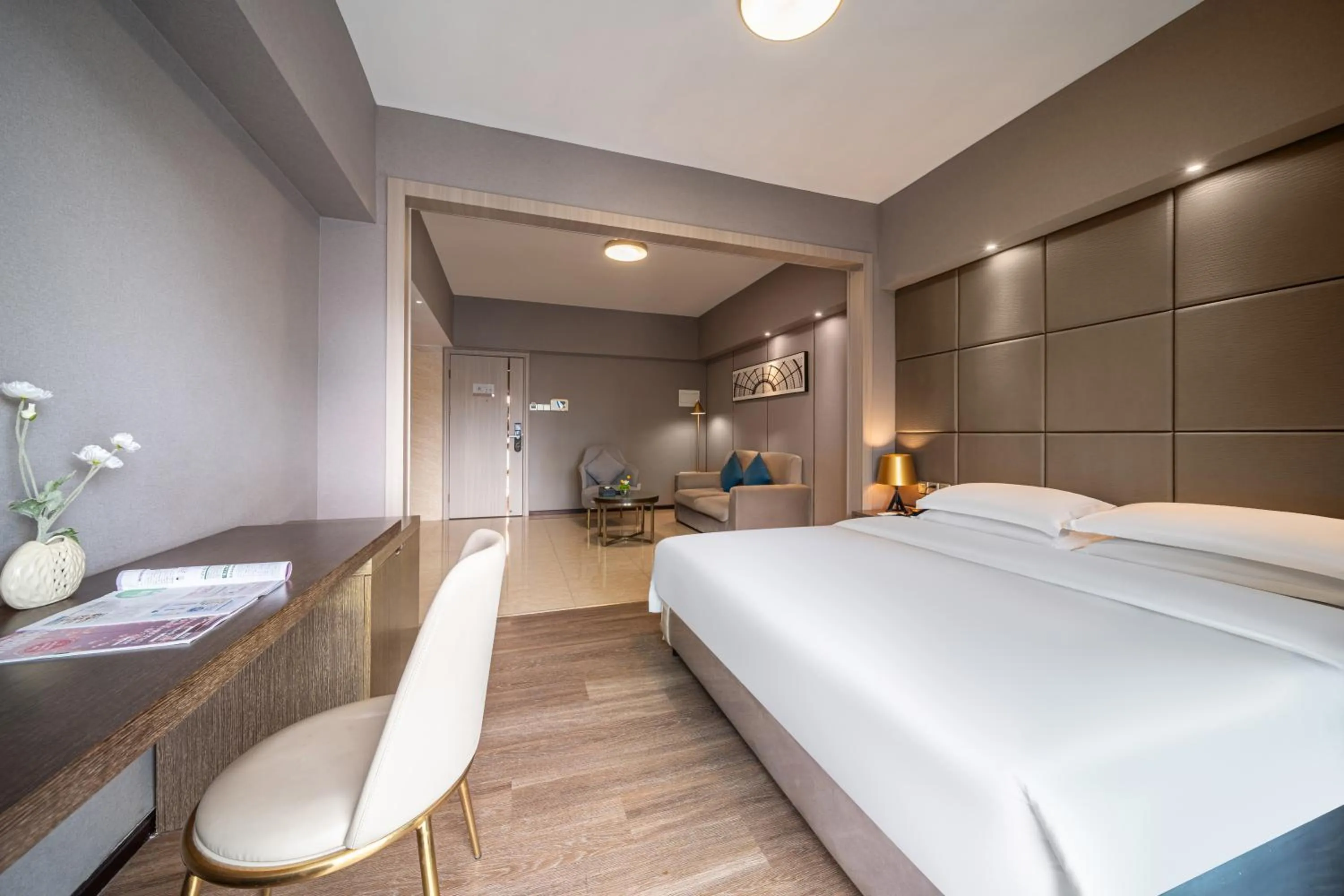 Living room, Bed in Foshan Poltton International Serviced Apartment