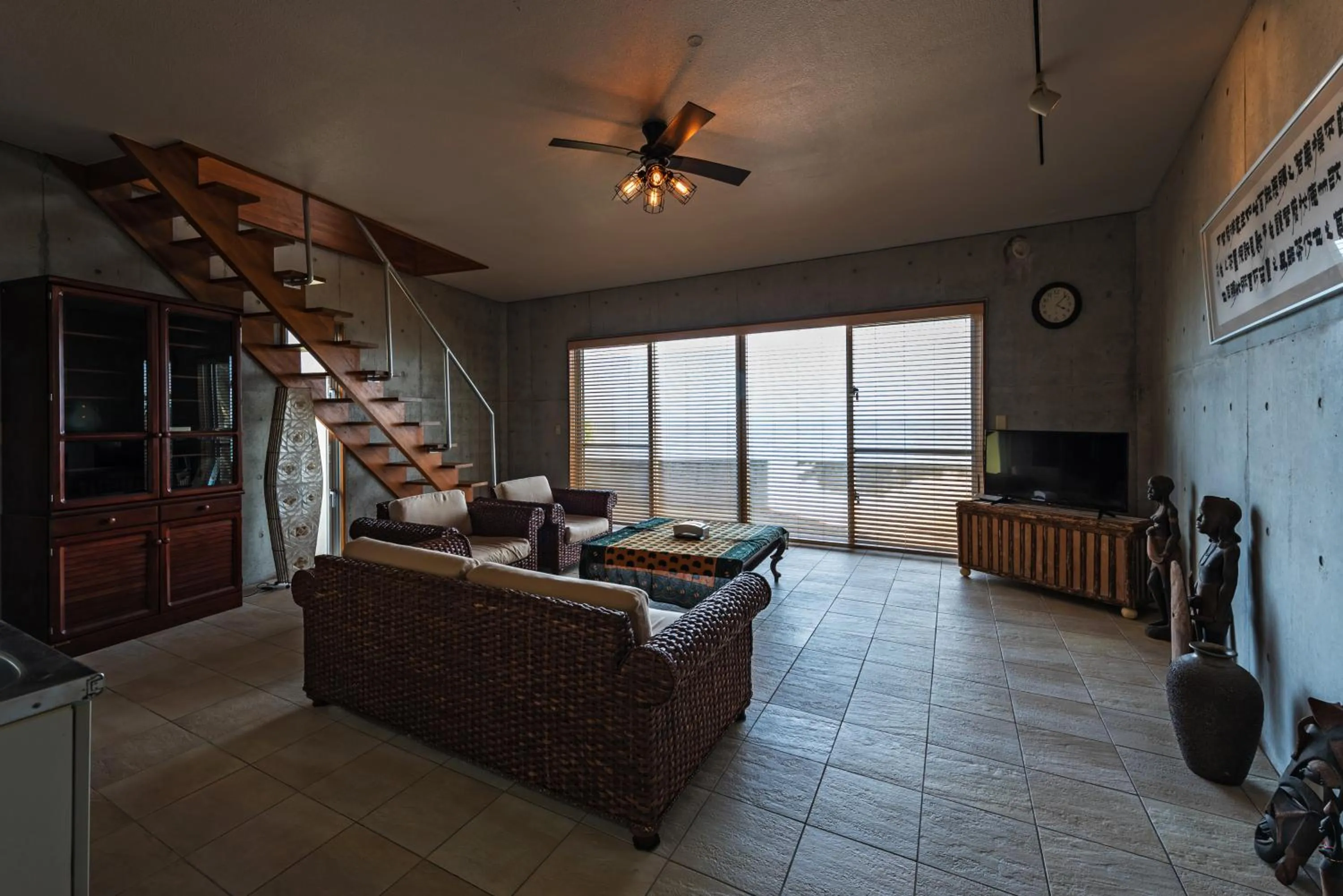 Living room, Bed in Pine House in Ginoza