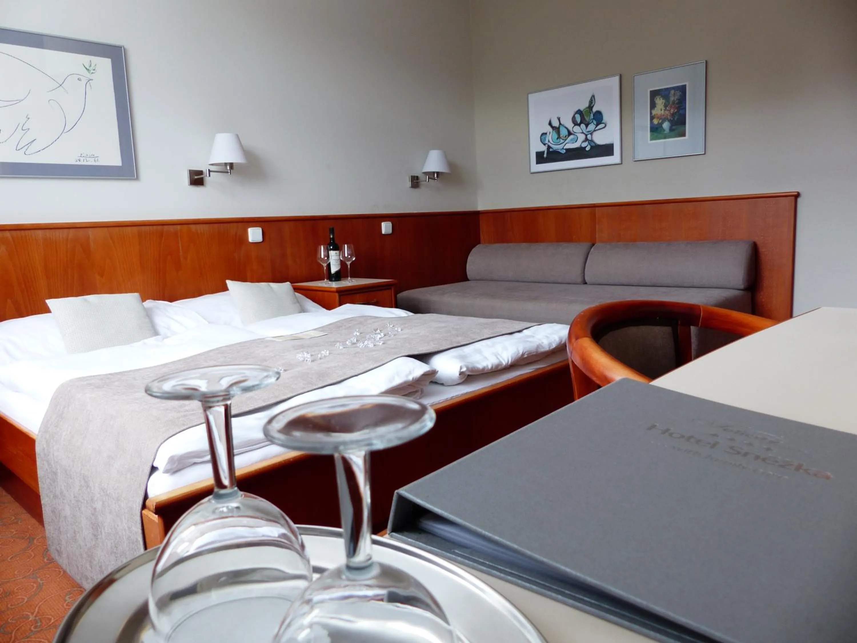 Bed in Hotel Sněžka