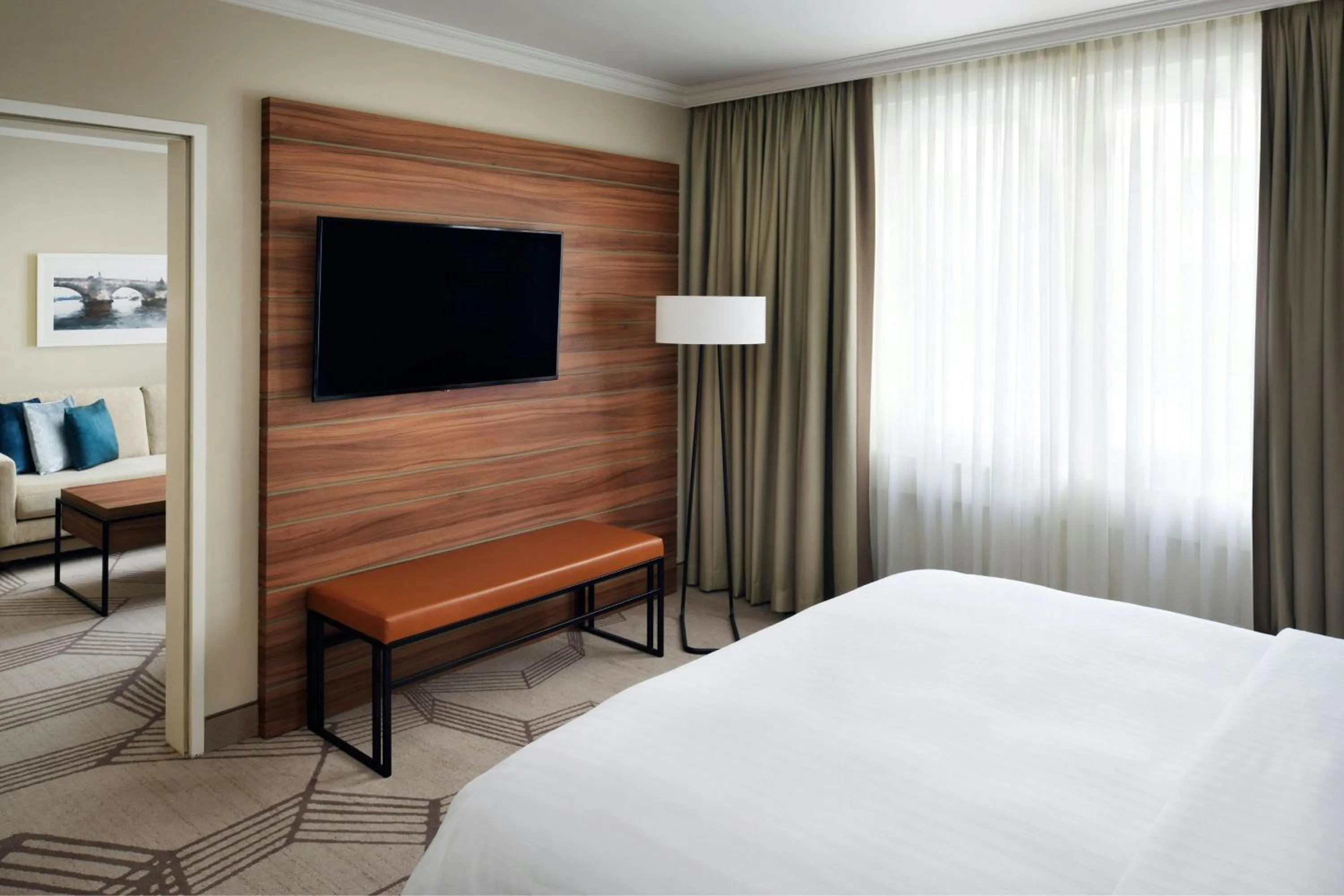 Bedroom, Bed in Prague Marriott Hotel