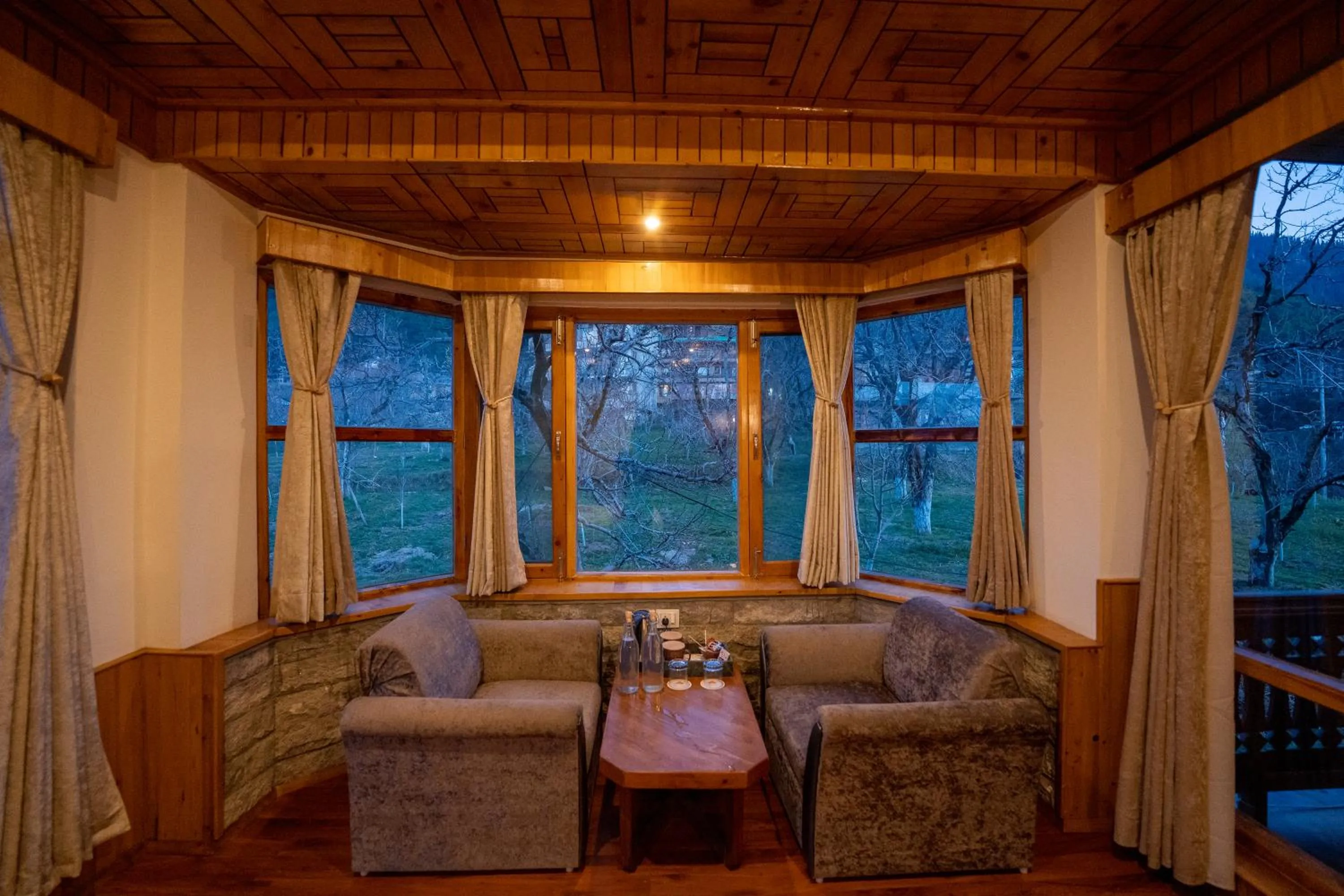 Seating area in Amarys Boutique Stays Manali