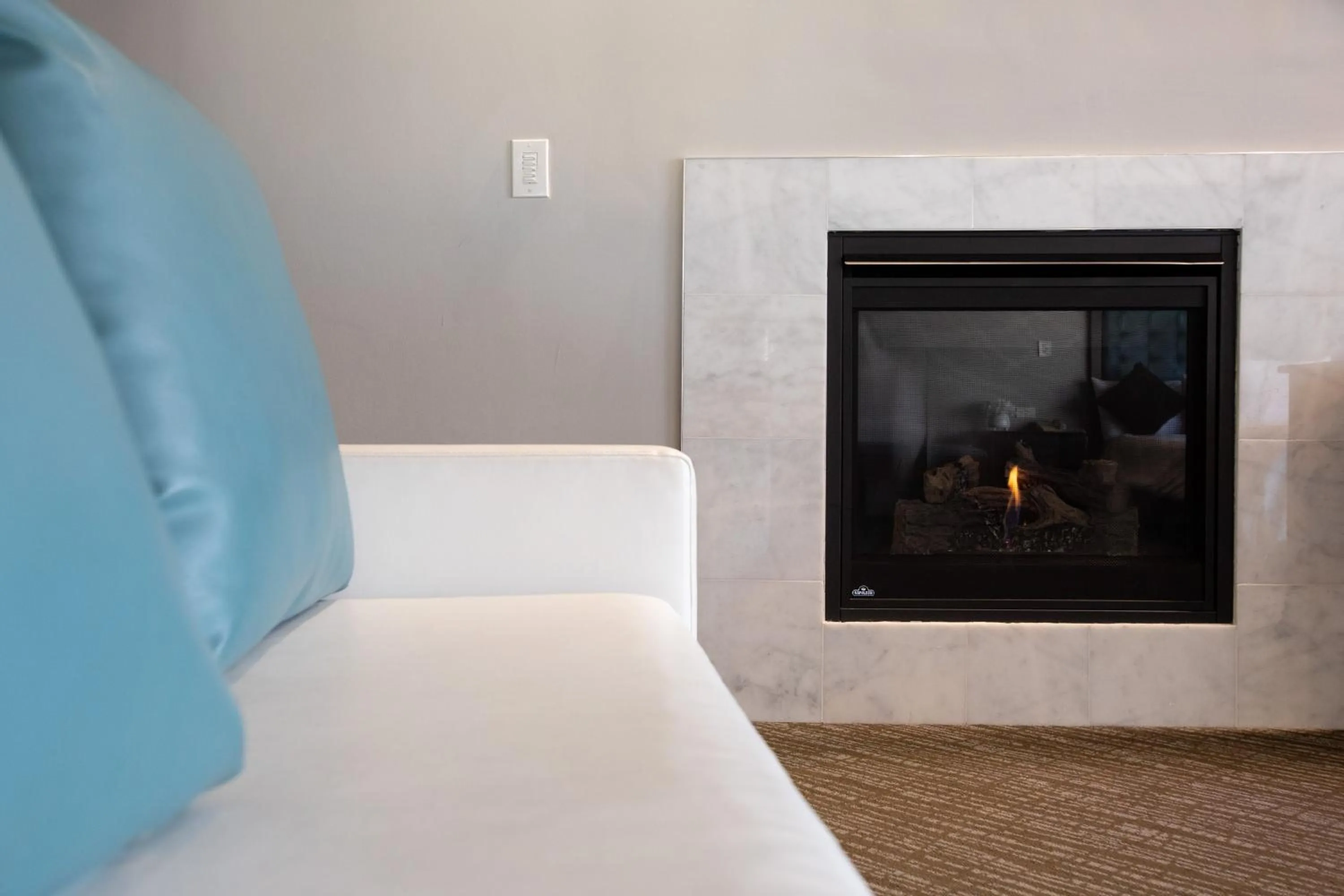 fireplace in Munras Inn