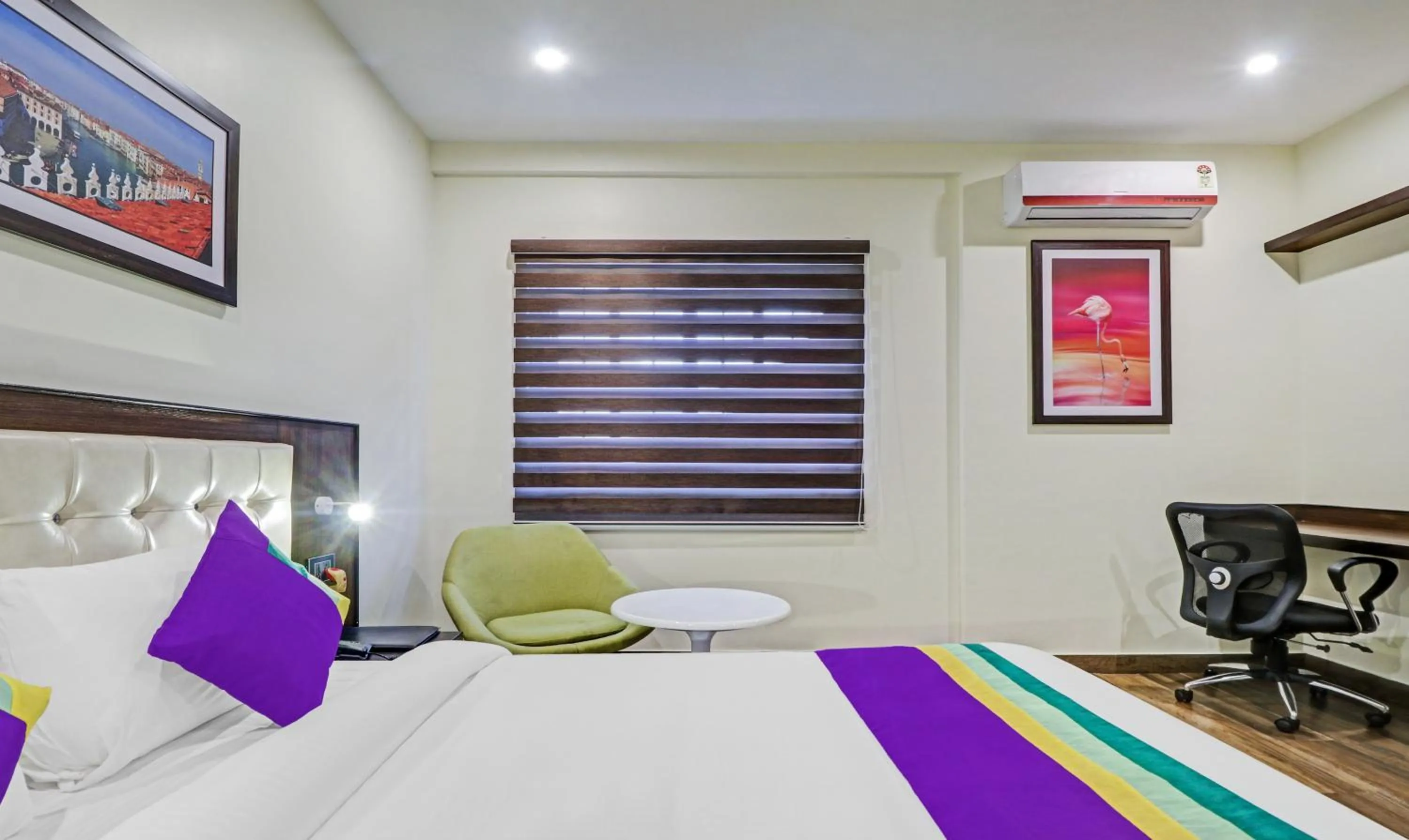 Bedroom, Bed in Treebo Premium Raj Vista Global Village