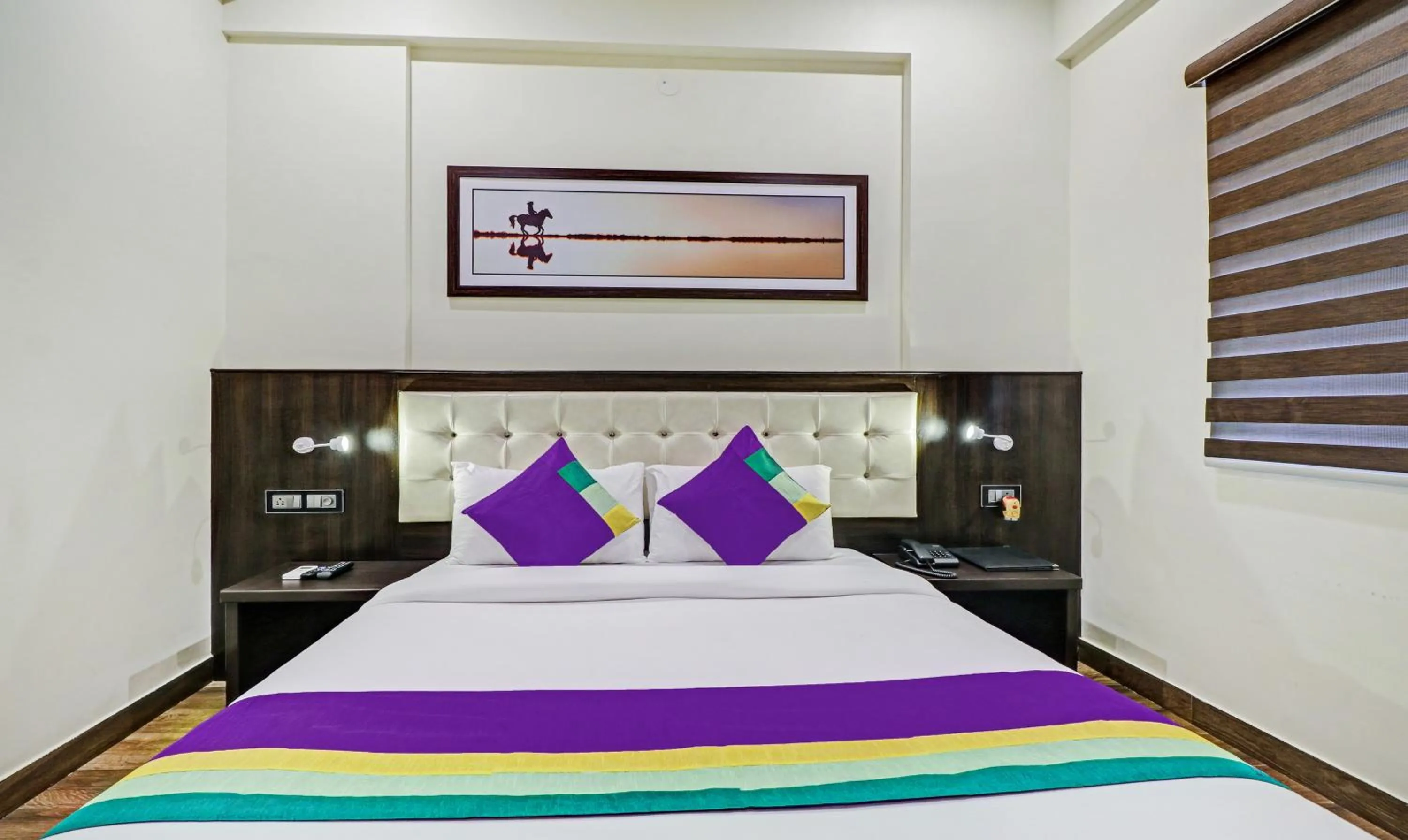 Bedroom, Bed in Treebo Premium Raj Vista Global Village