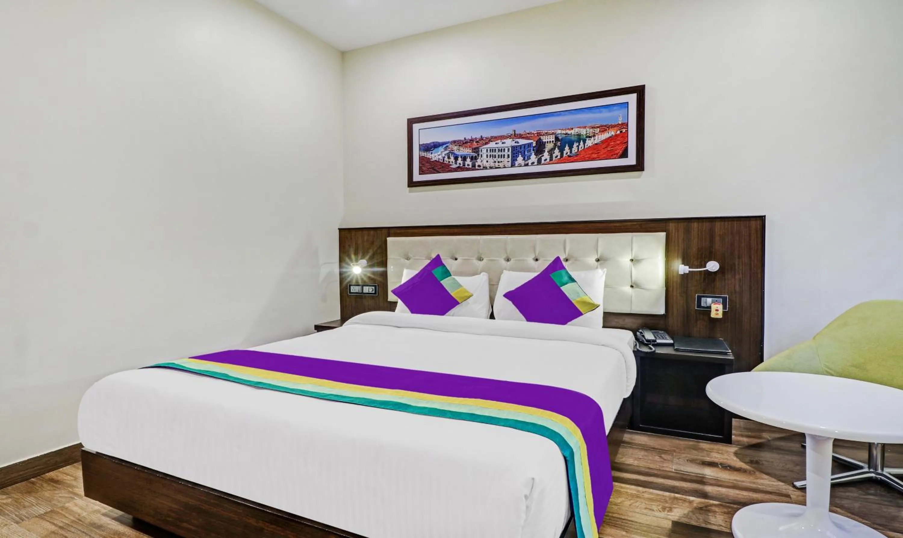 Bedroom, Bed in Treebo Premium Raj Vista Global Village