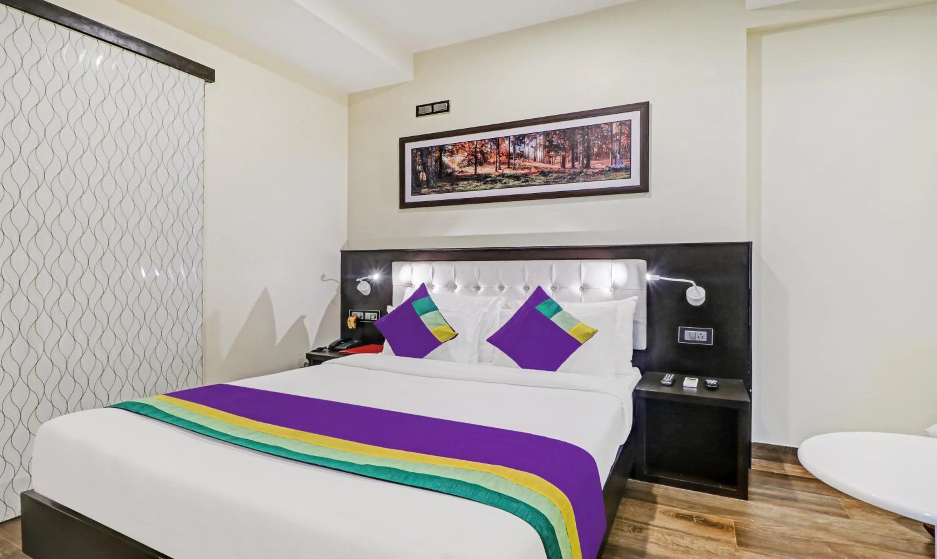 Bedroom, Bed in Treebo Premium Raj Vista Global Village