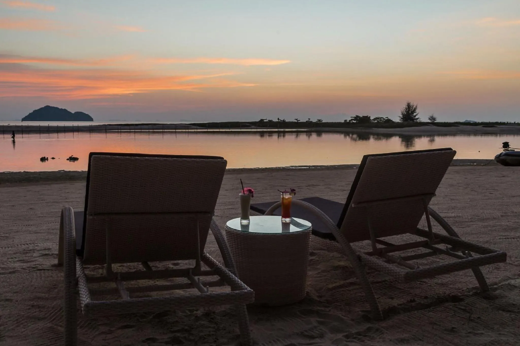 Sunset in Angkana Bungalows adults only