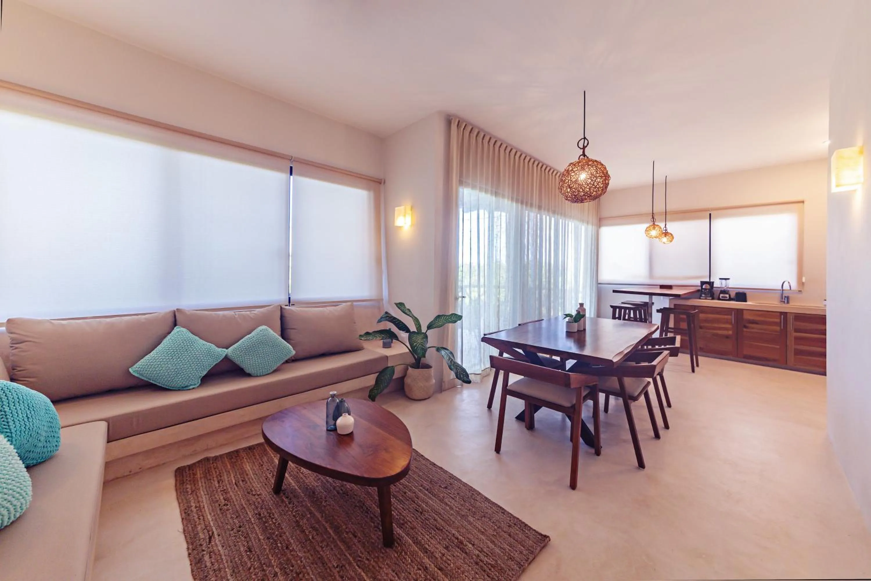 Living room in Casa Astral Eco Luxury Holbox Island - Sunset and Ocean View with Rooftop Pool