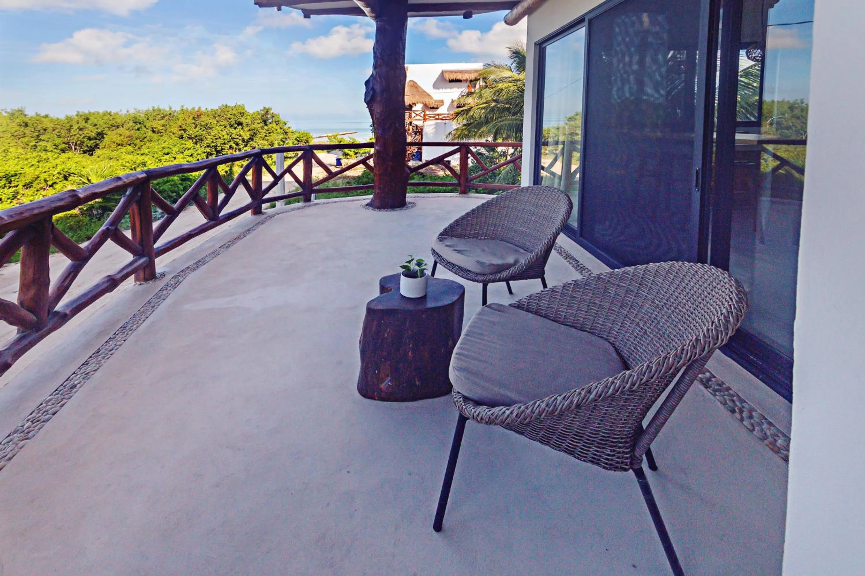 Balcony/Terrace in Casa Astral Eco Luxury Holbox Island - Sunset and Ocean View with Rooftop Pool