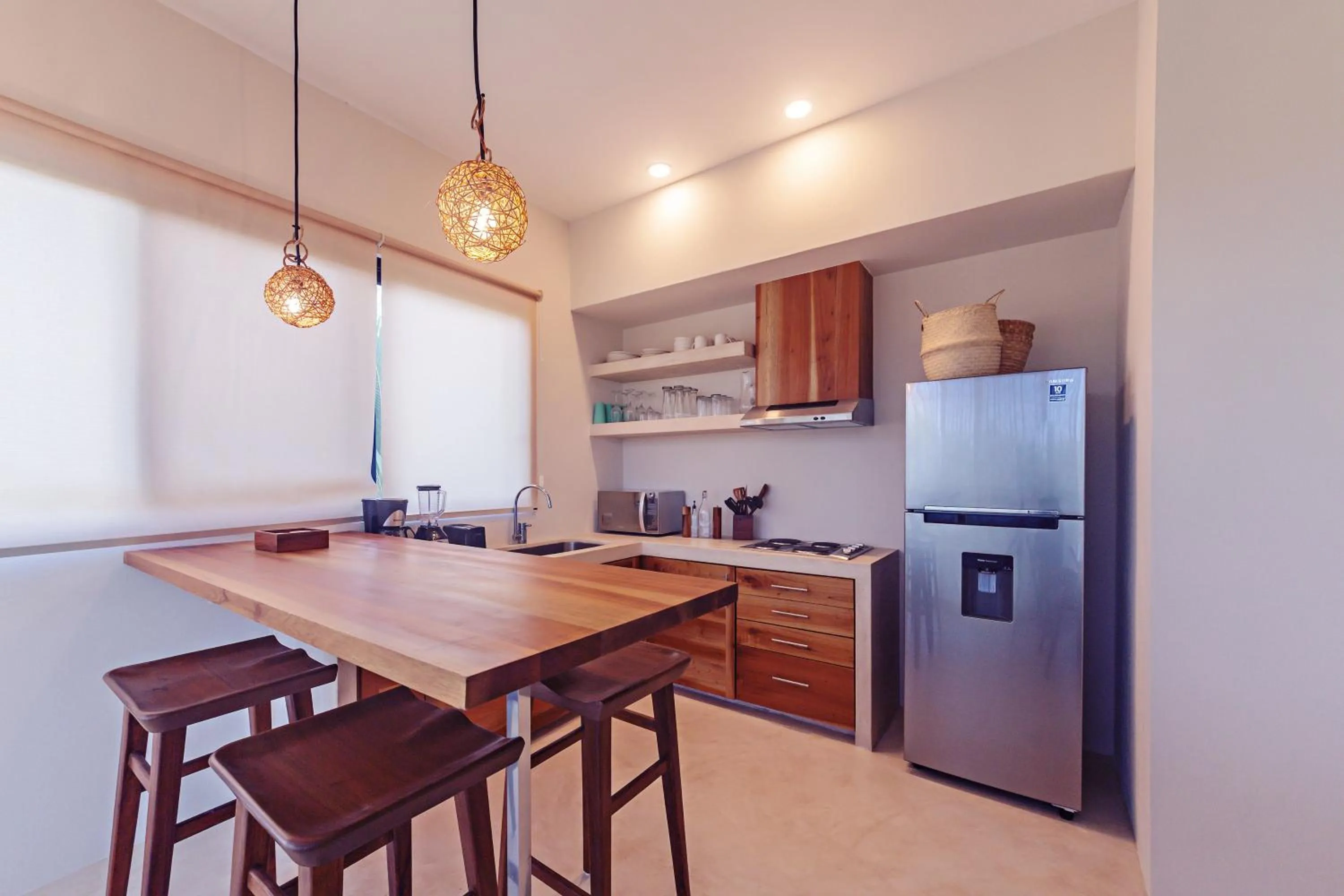 Kitchen or kitchenette in Casa Astral Eco Luxury Holbox Island - Sunset and Ocean View with Rooftop Pool