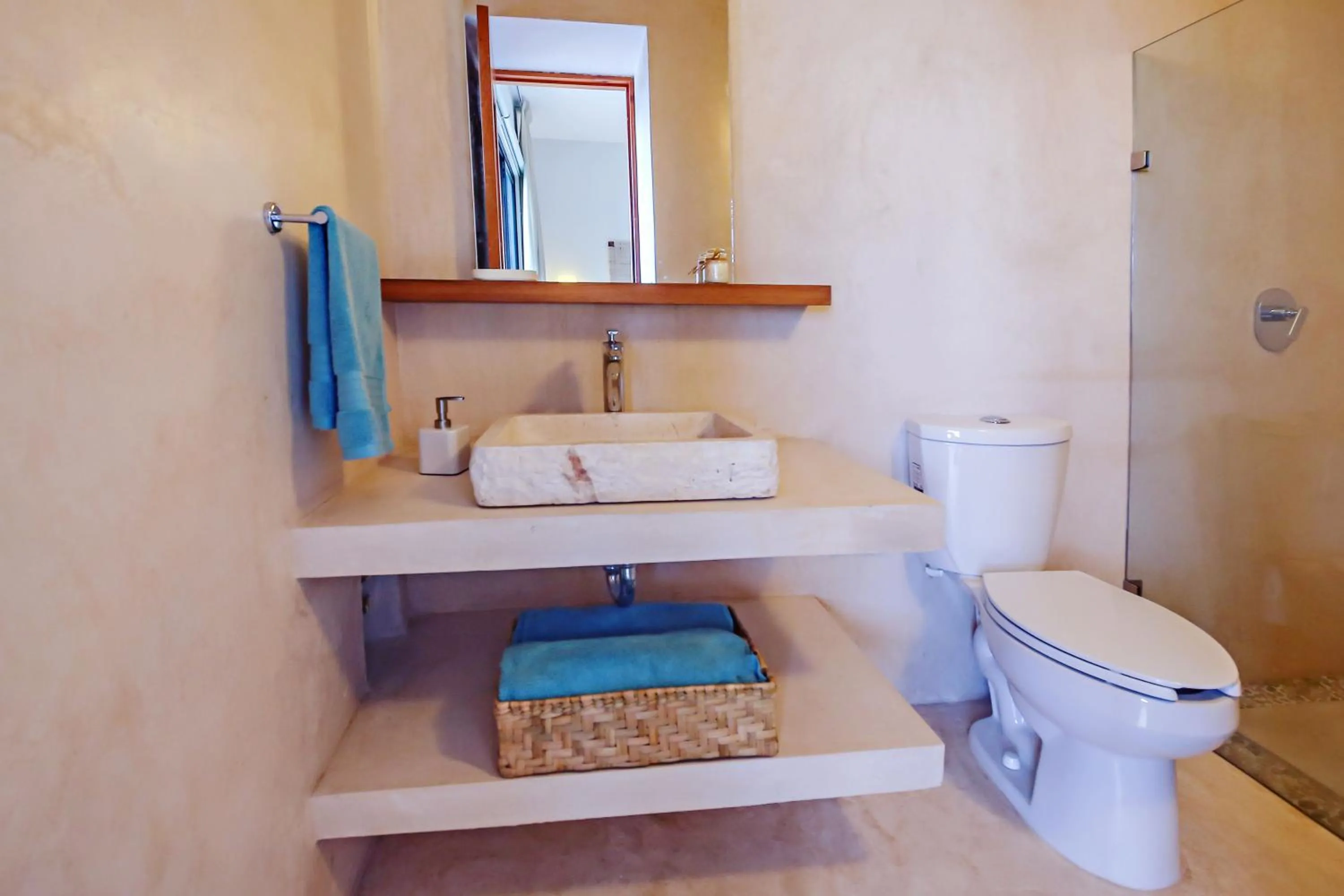 Shower in Casa Astral Eco Luxury Holbox Island - Sunset and Ocean View with Rooftop Pool