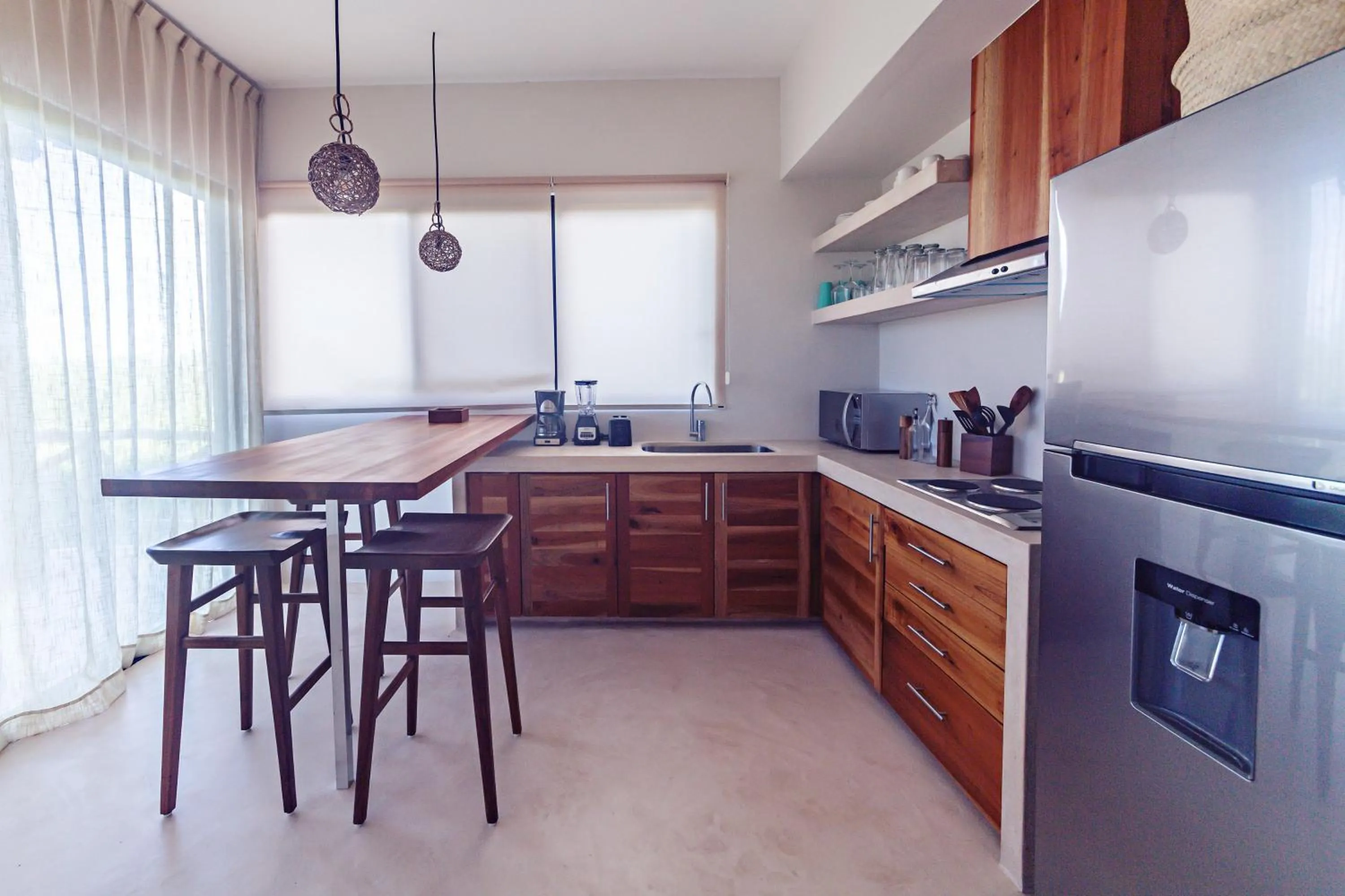 Kitchen or kitchenette in Casa Astral Eco Luxury Holbox Island - Sunset and Ocean View with Rooftop Pool