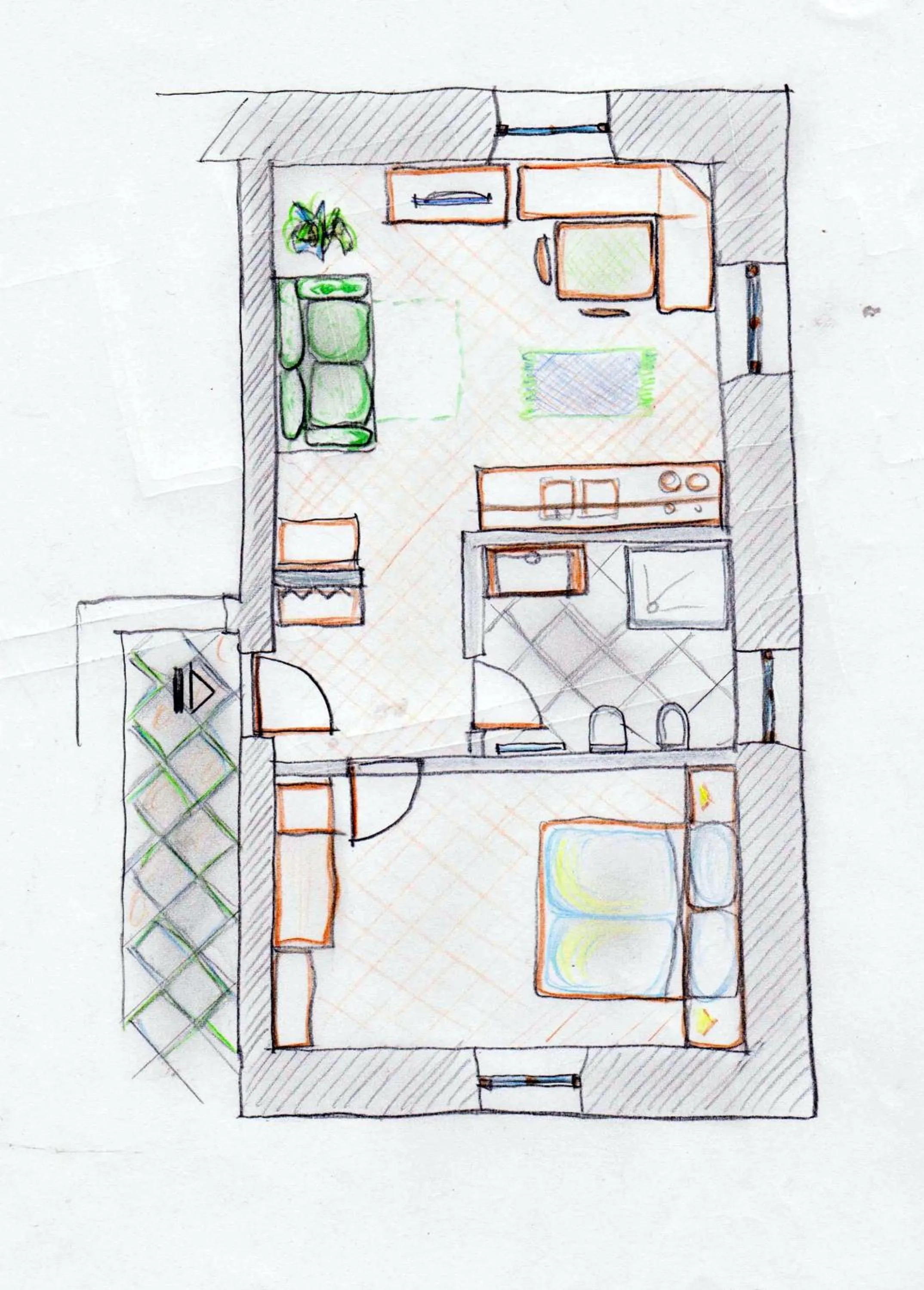 Floor plan in B&B Ciastel