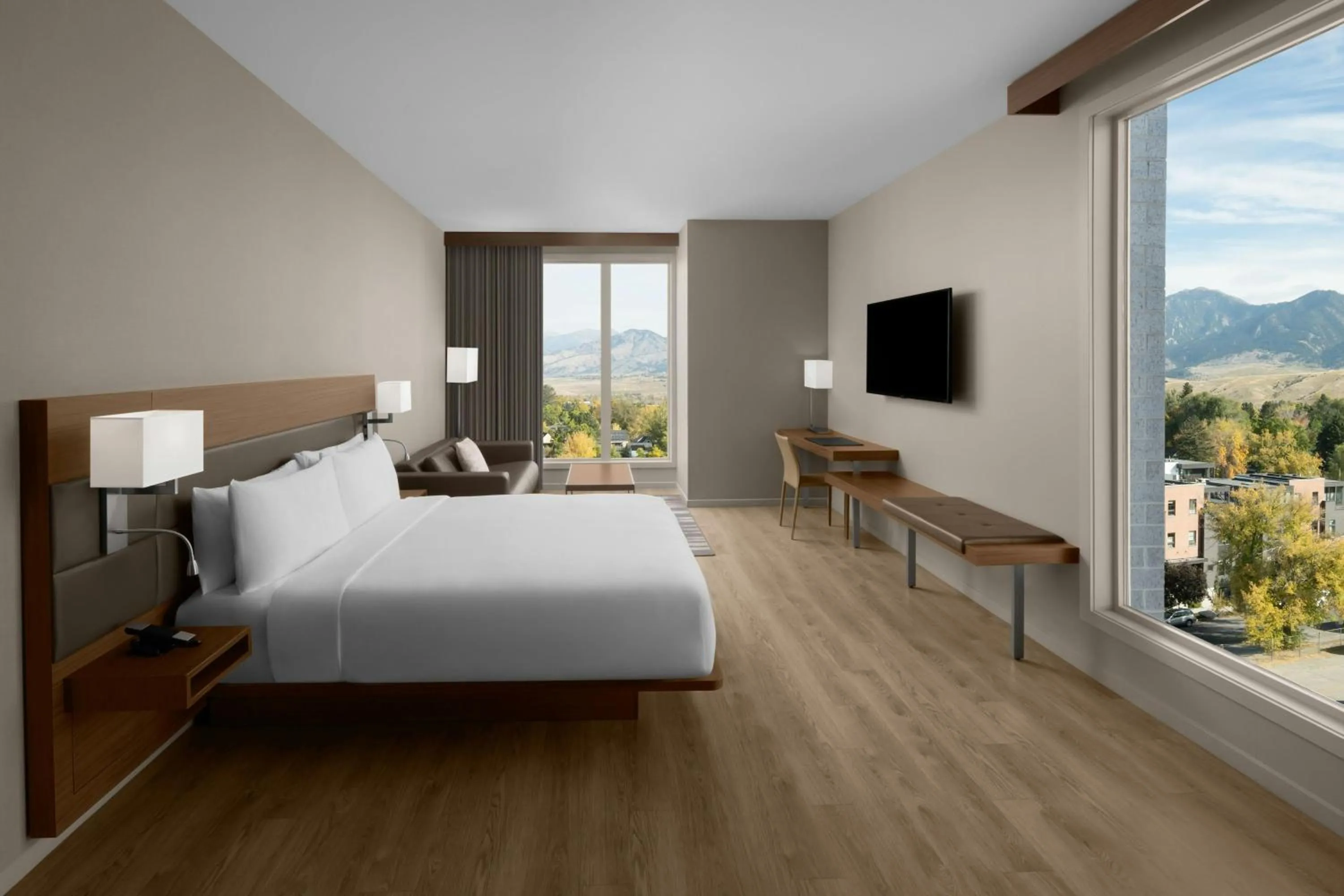 Photo of the whole room, Bed in AC Hotel by Marriott Bozeman Downtown