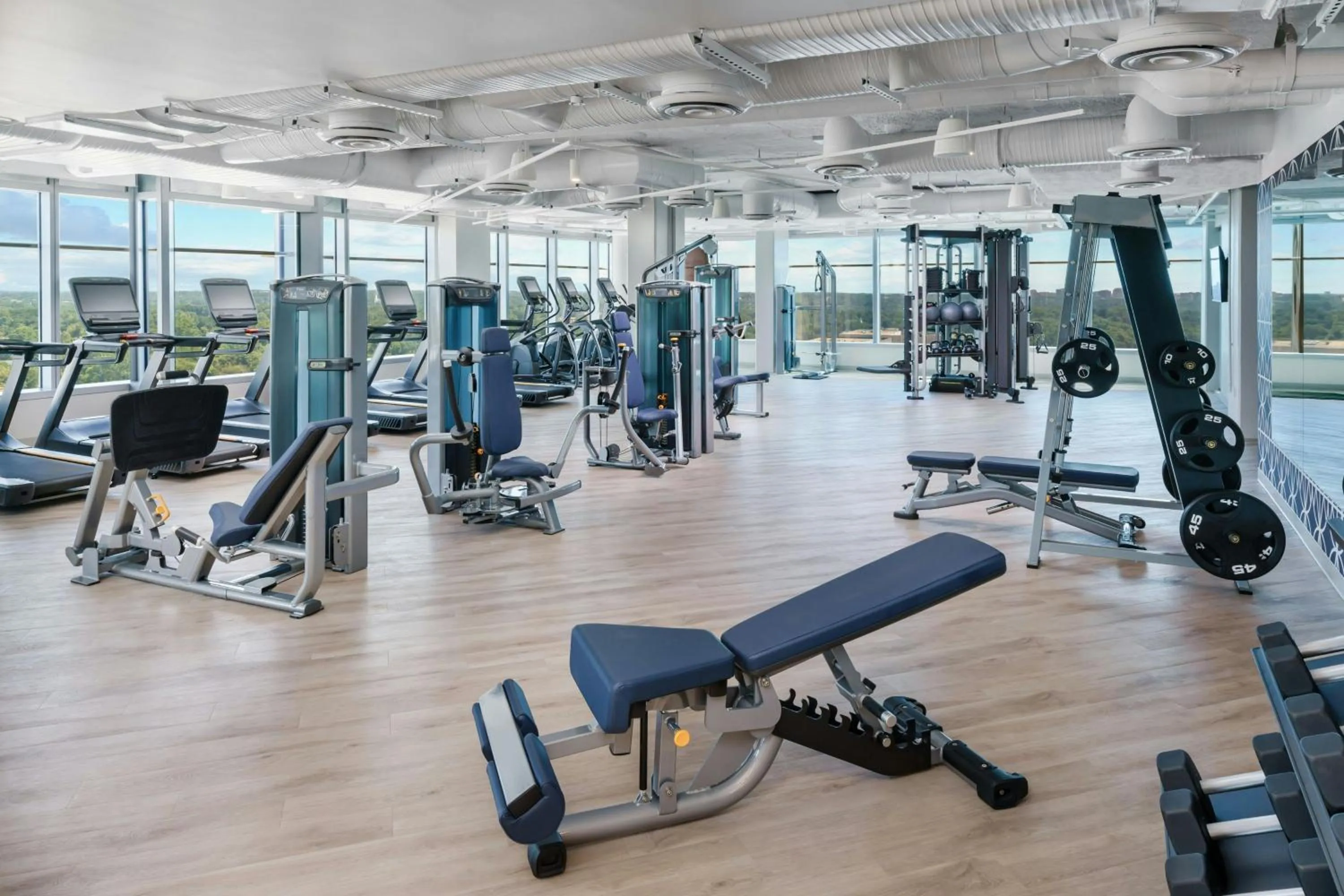 Fitness centre/facilities in AC Hotel by Marriott Bethesda Downtown