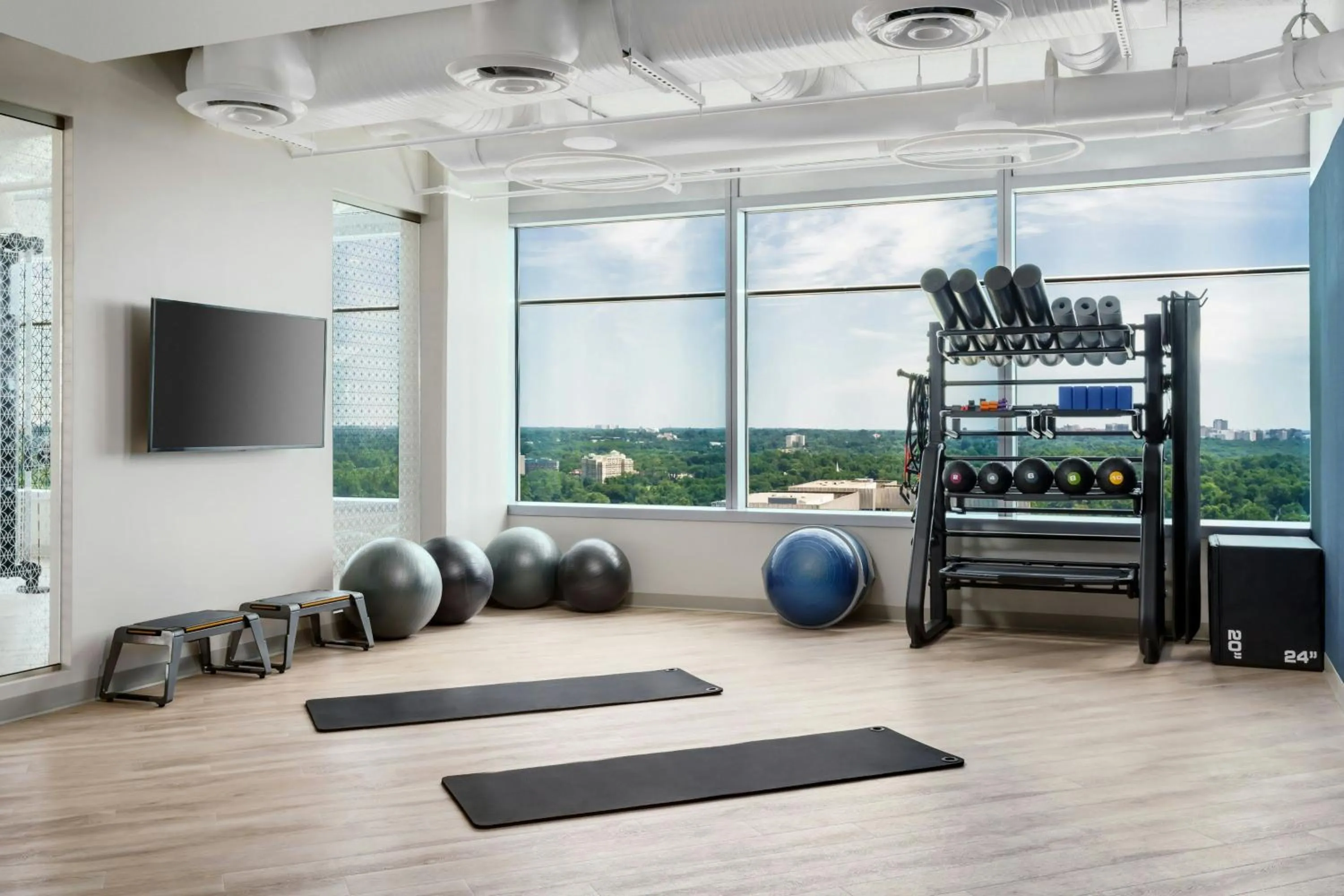 Fitness centre/facilities in AC Hotel by Marriott Bethesda Downtown