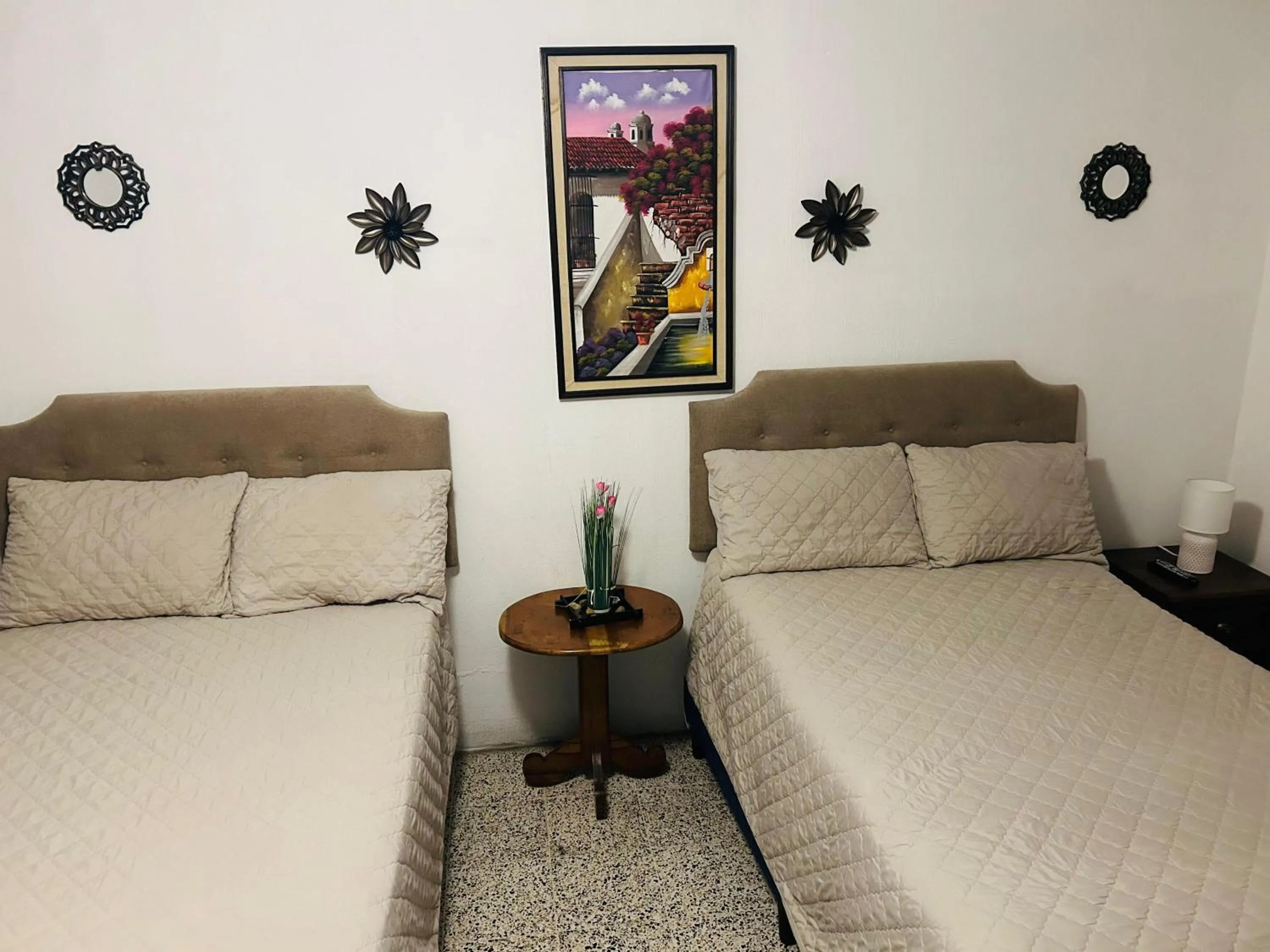 Bed in Hostal Los Volcanes