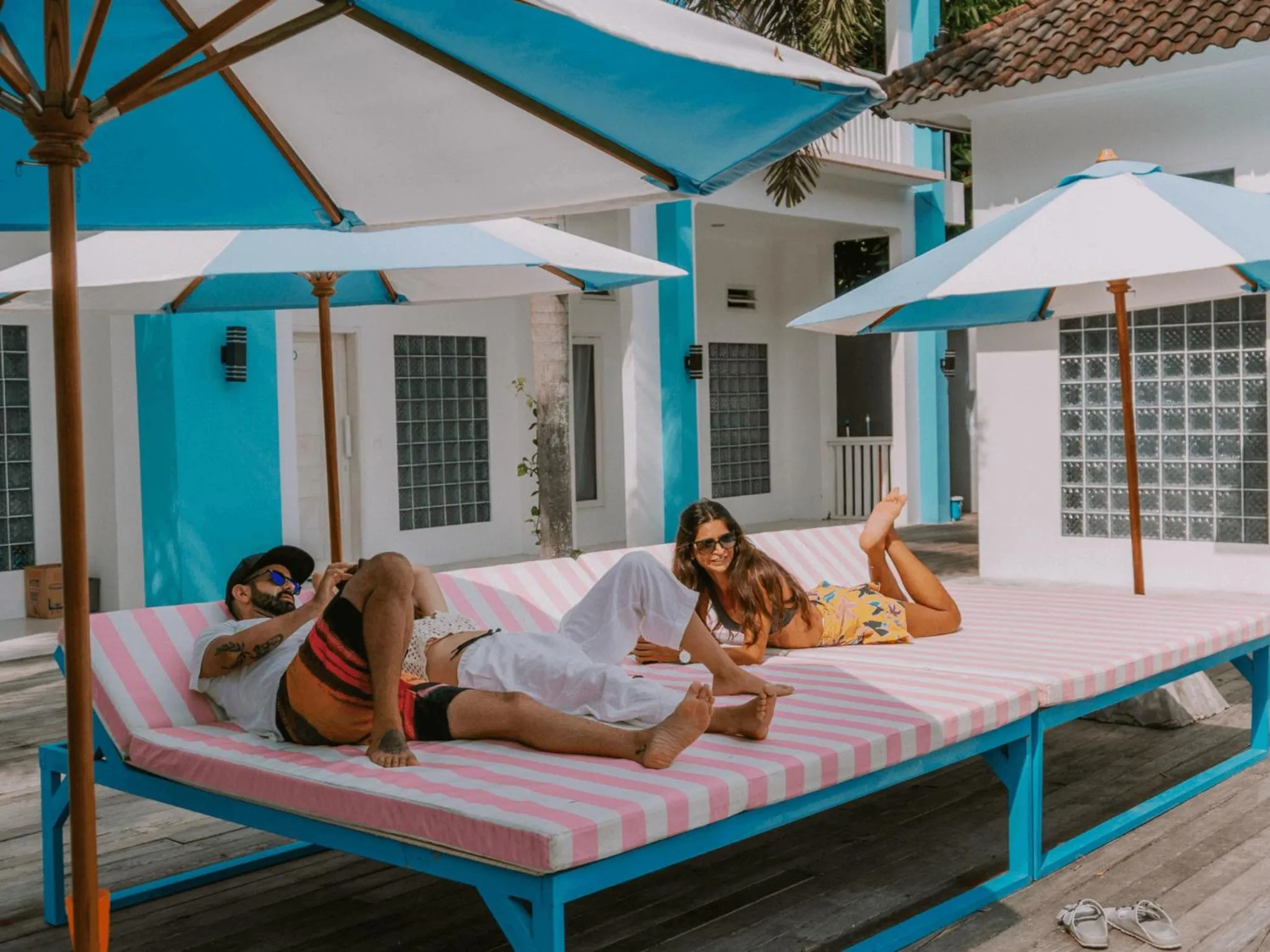 sunbed in Mad Monkey Kuta Lombok