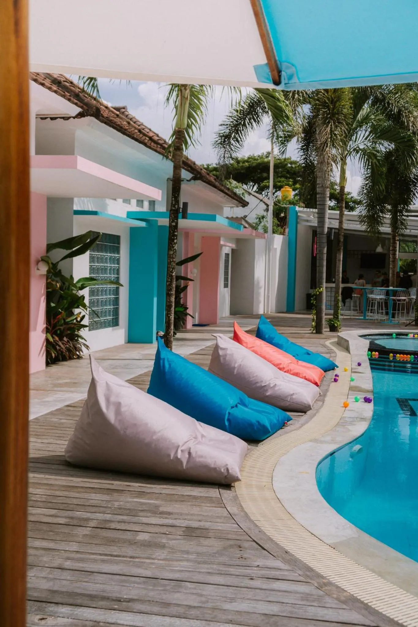 Seating area in Mad Monkey Kuta Lombok