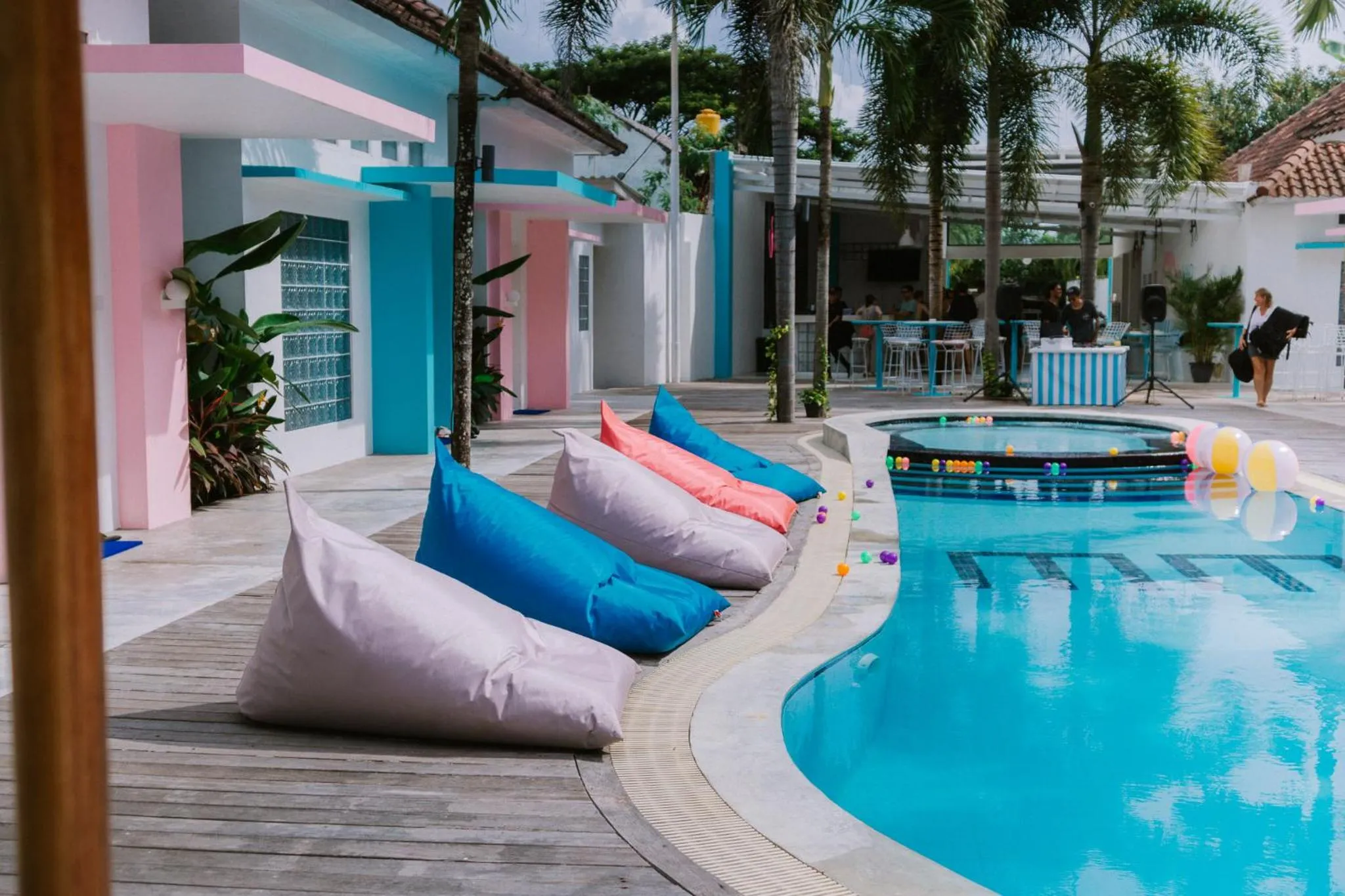 Seating area in Mad Monkey Kuta Lombok