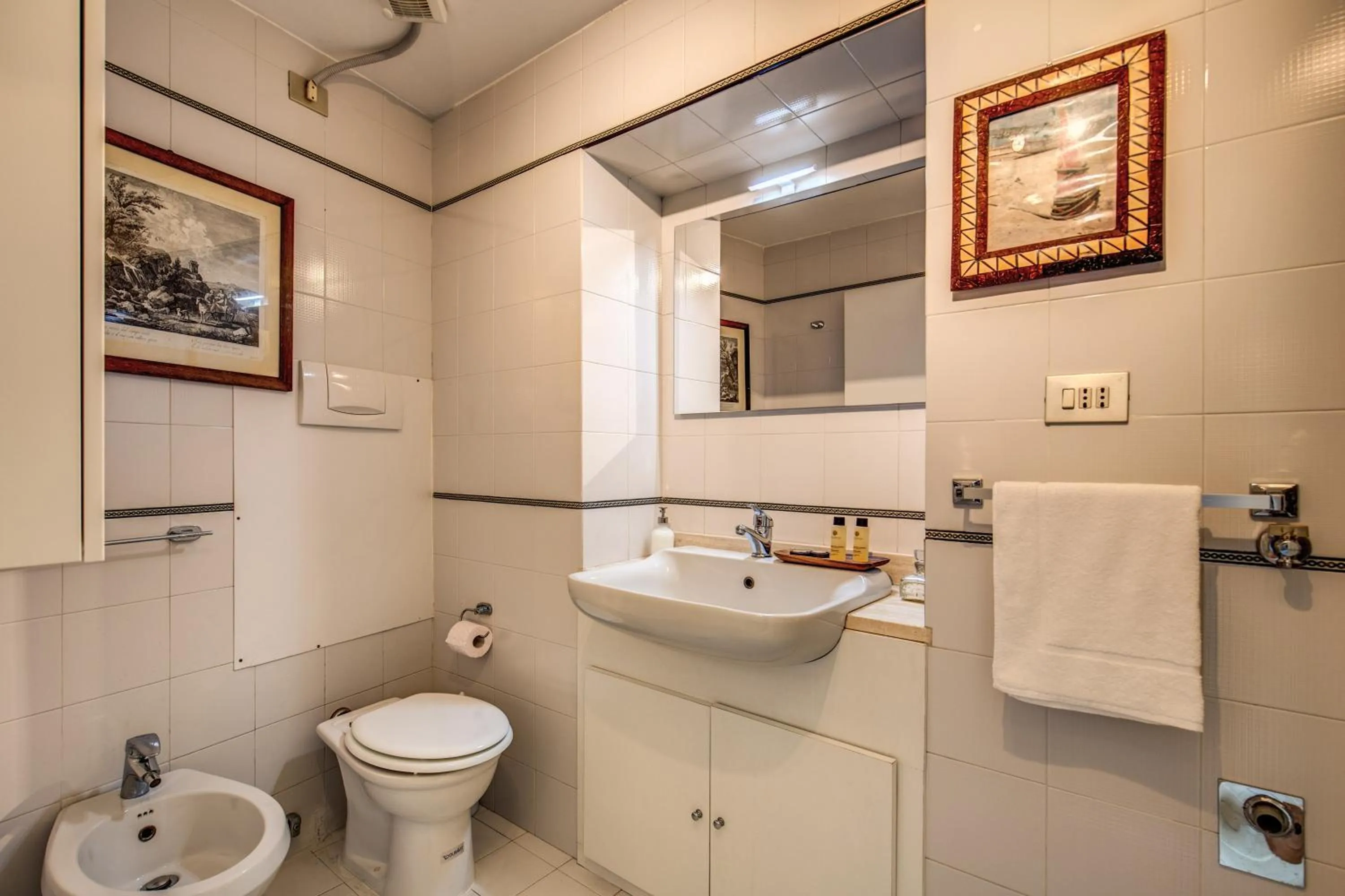 Toilet in Elegant Apartment Behind the Colosseum