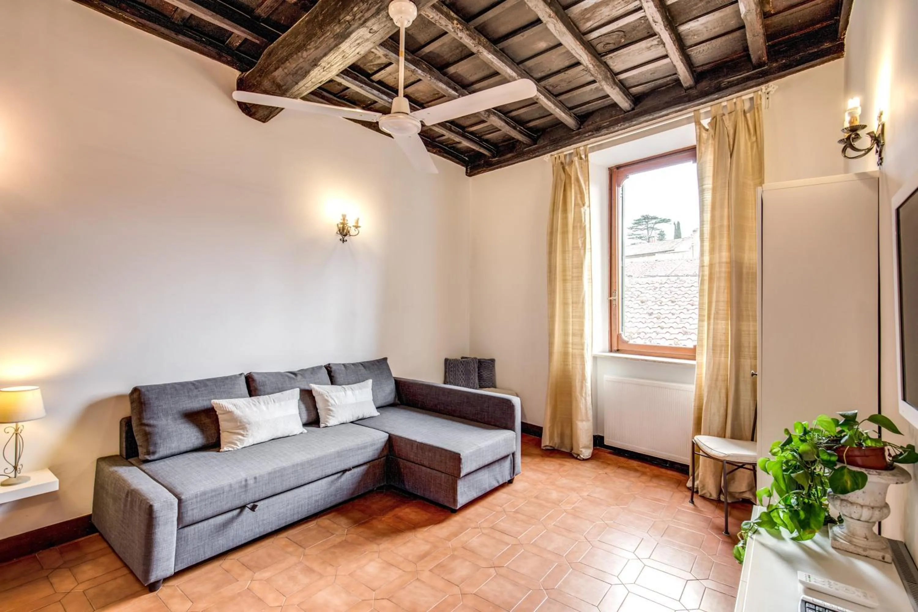 Living room in Elegant Apartment Behind the Colosseum