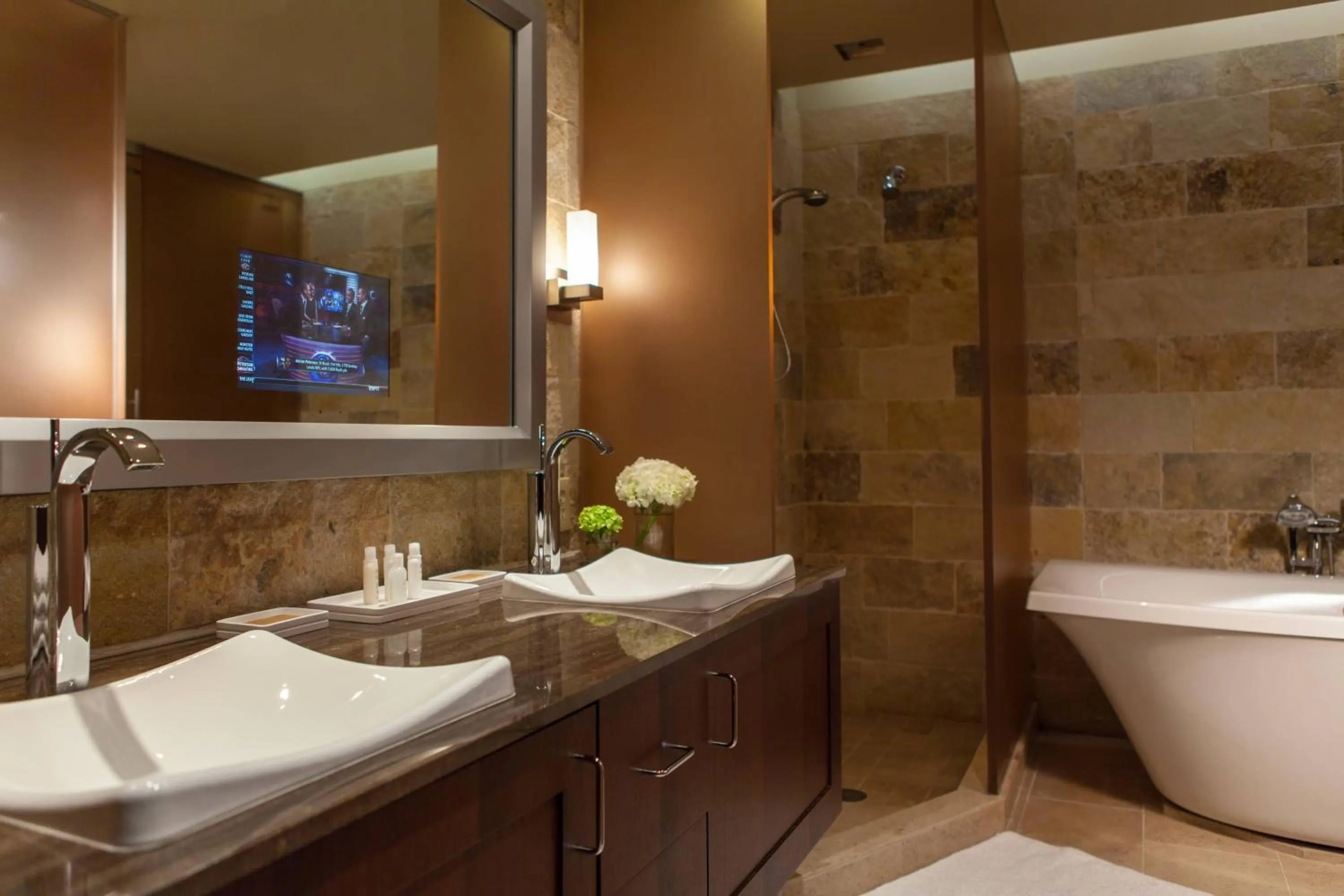 Bathroom in Renaissance Seattle Hotel