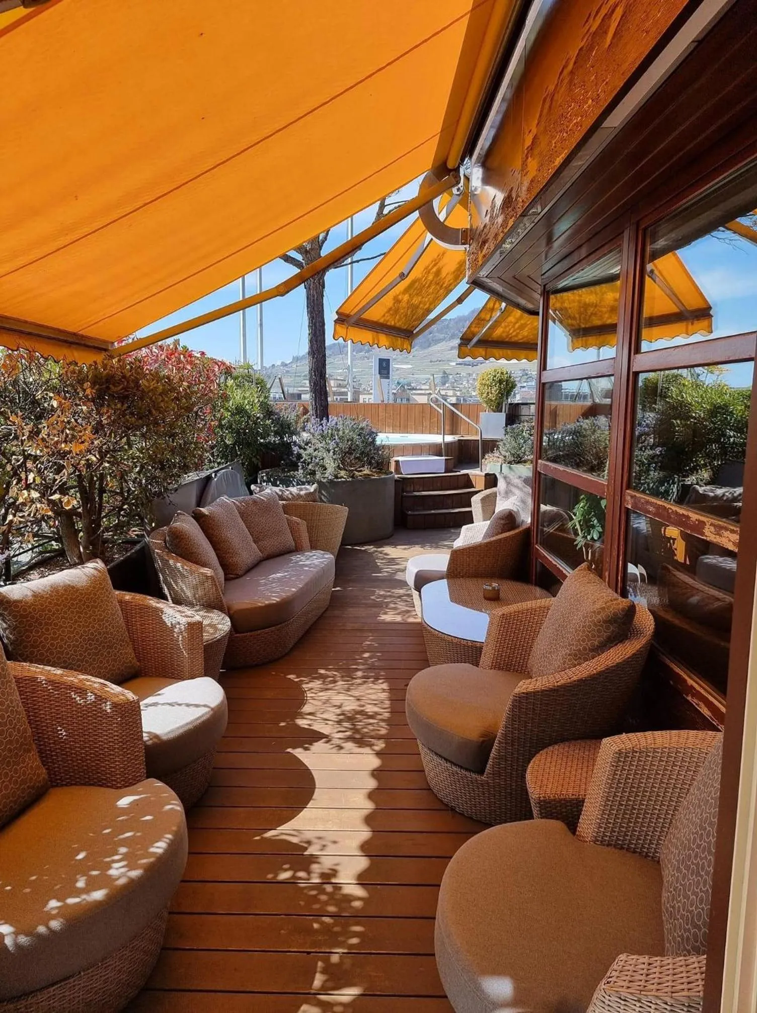 Patio in Astra Vevey Hotel & Restaurant