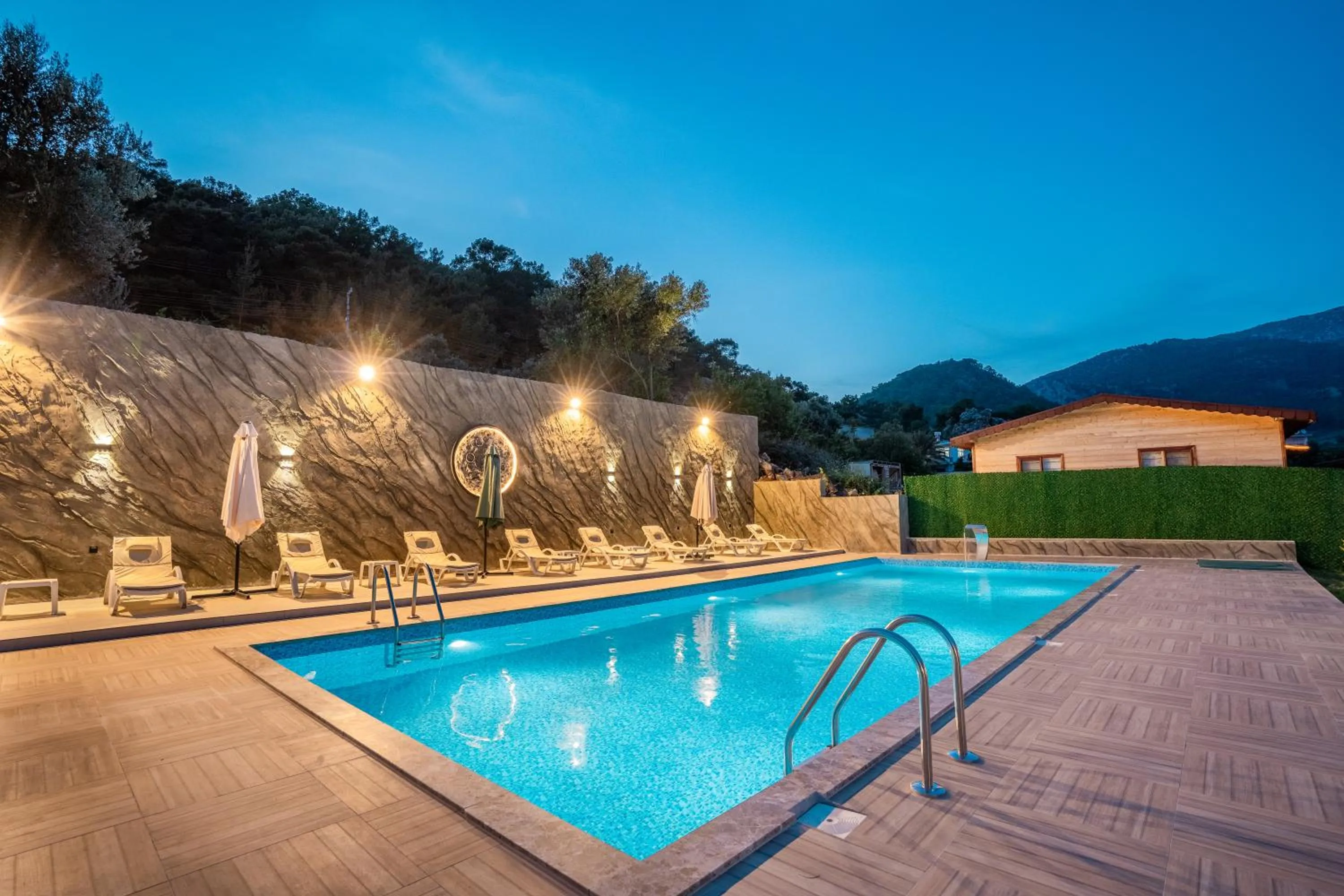 Pool view in Karaöz Sapphire Bungalows