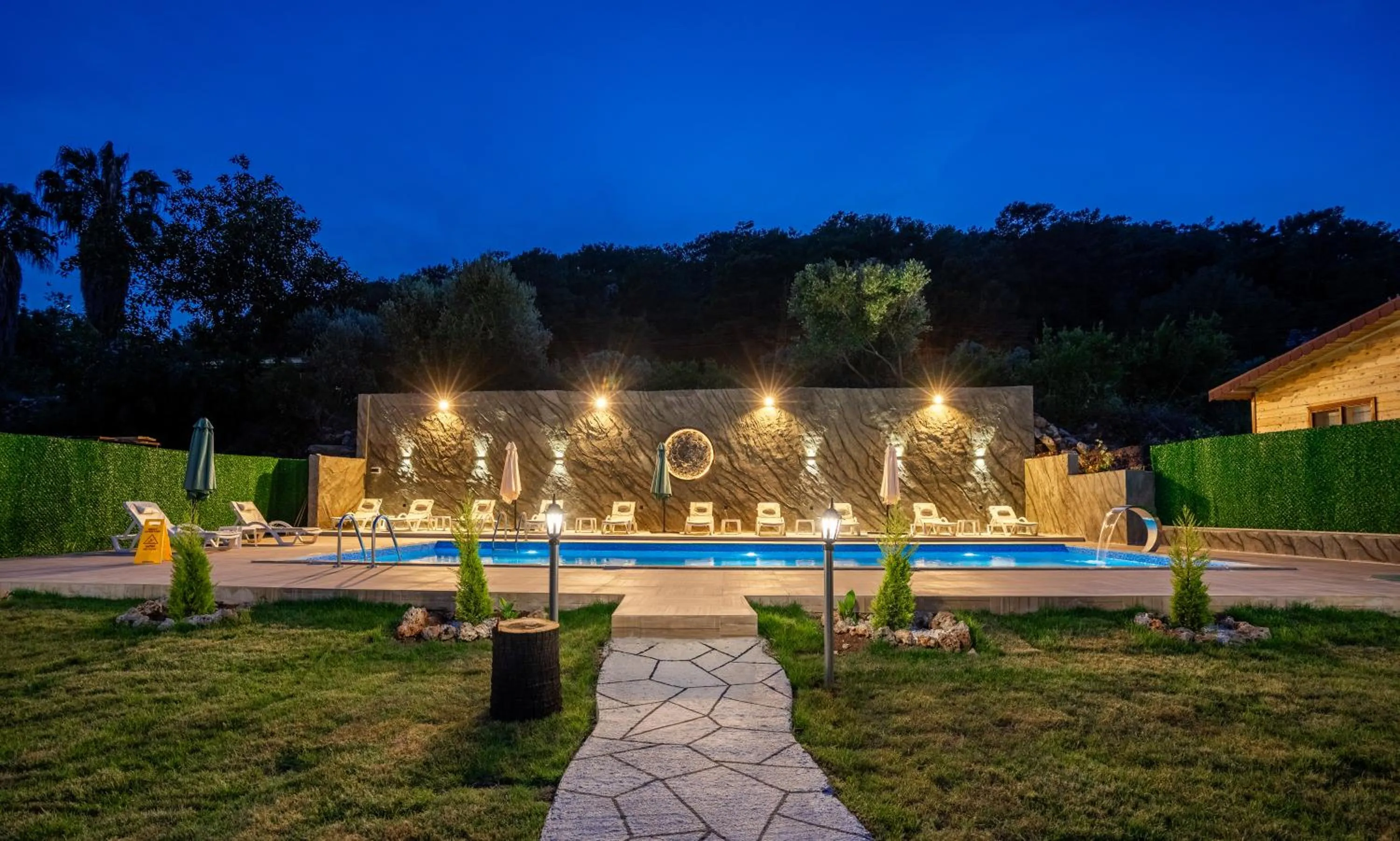 Pool view in Karaöz Sapphire Bungalows