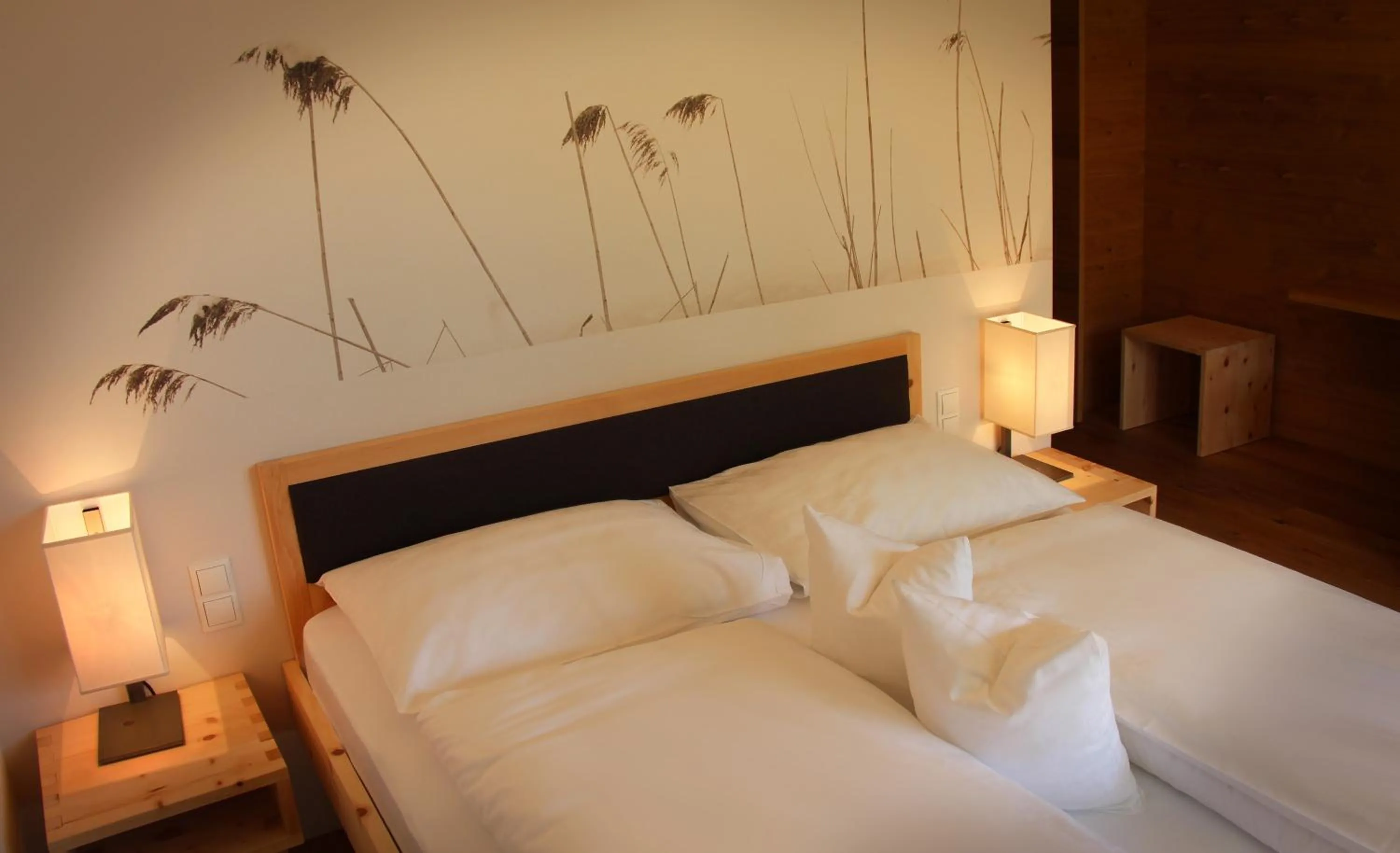 Decorative detail, Bed in Steindl's Boutique Hotel