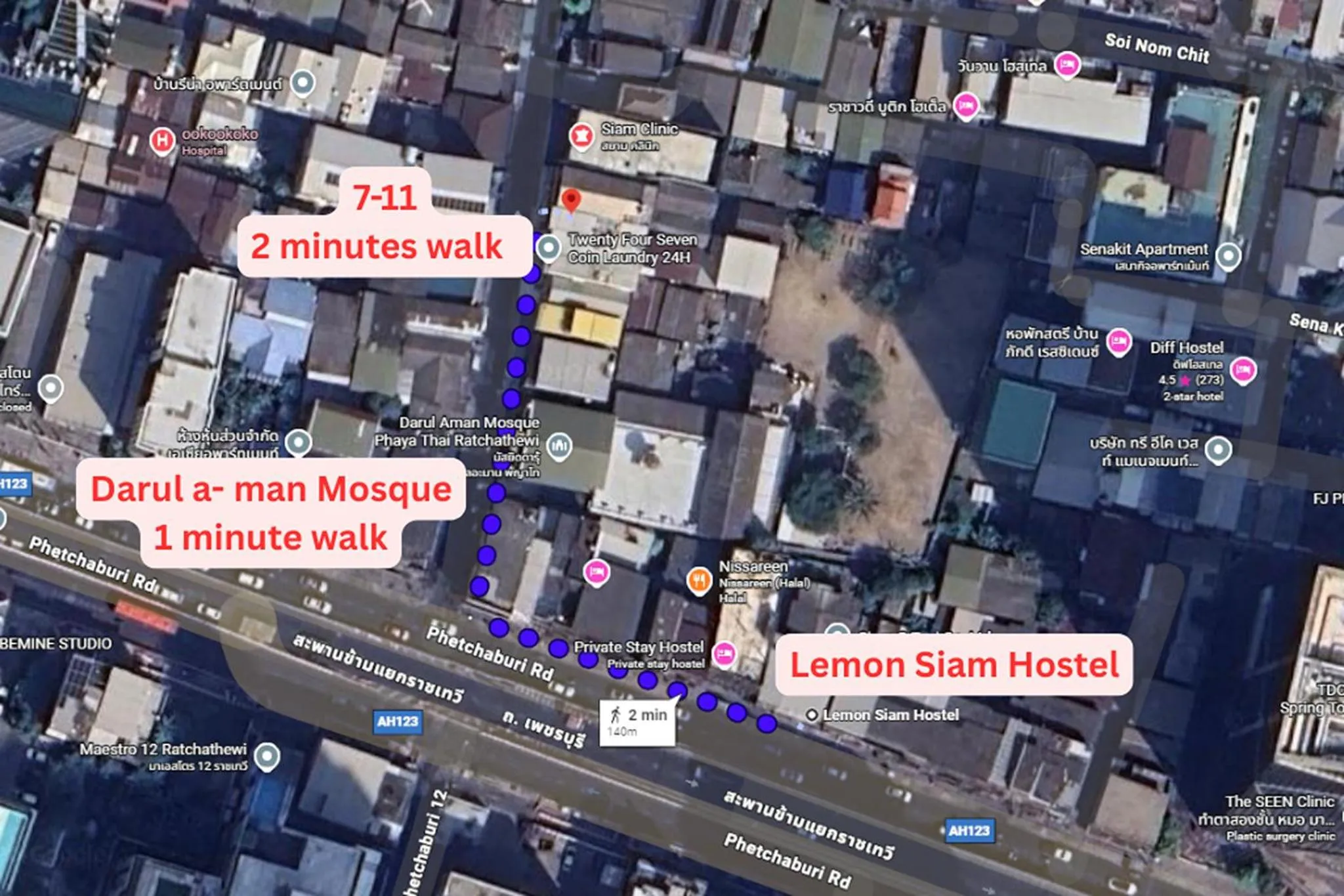 Area and facilities in Lemon Siam Hostel Free Breakfast