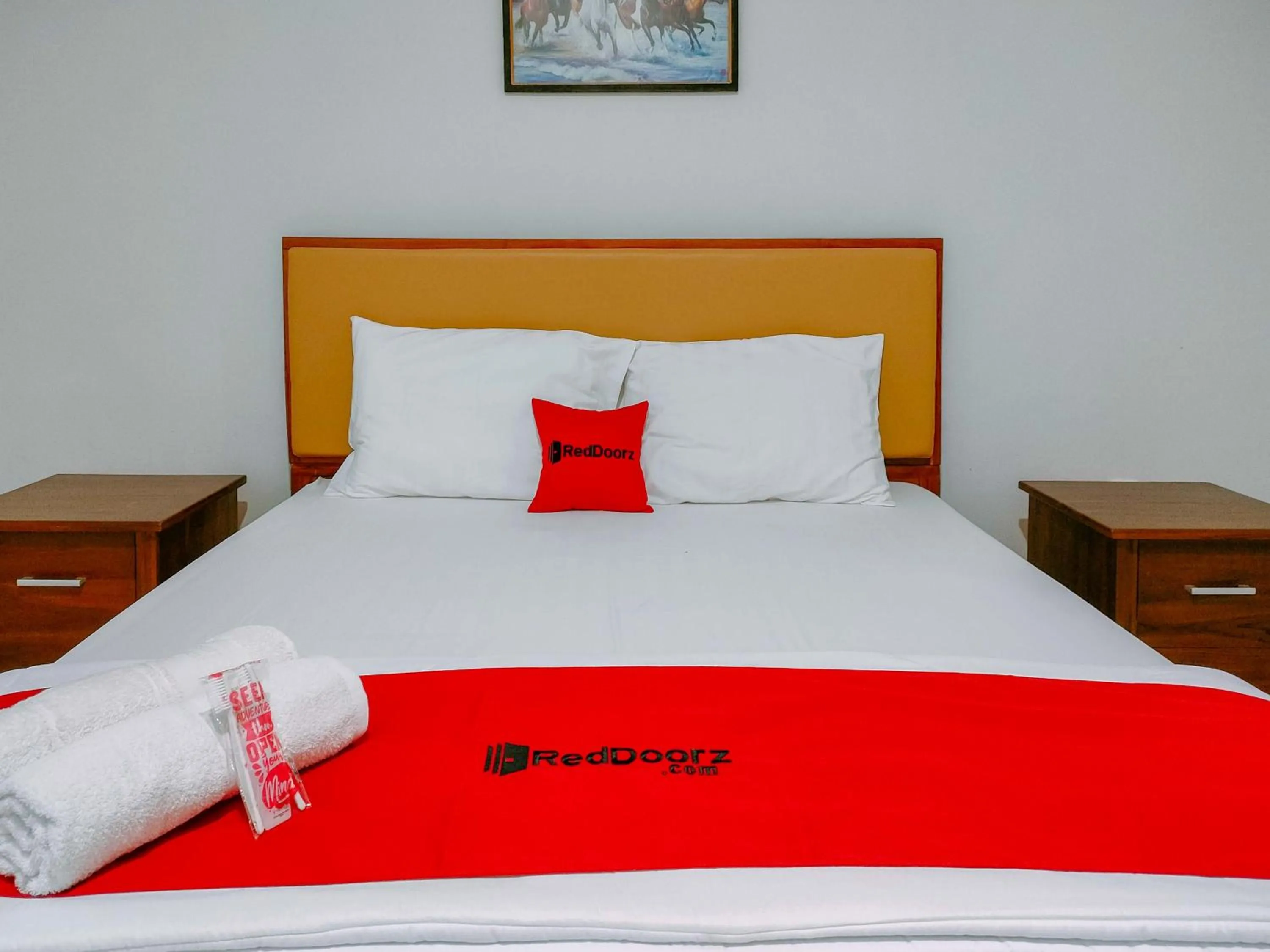 Bed in RedDoorz at Omah Candi Sari near Airport YIA